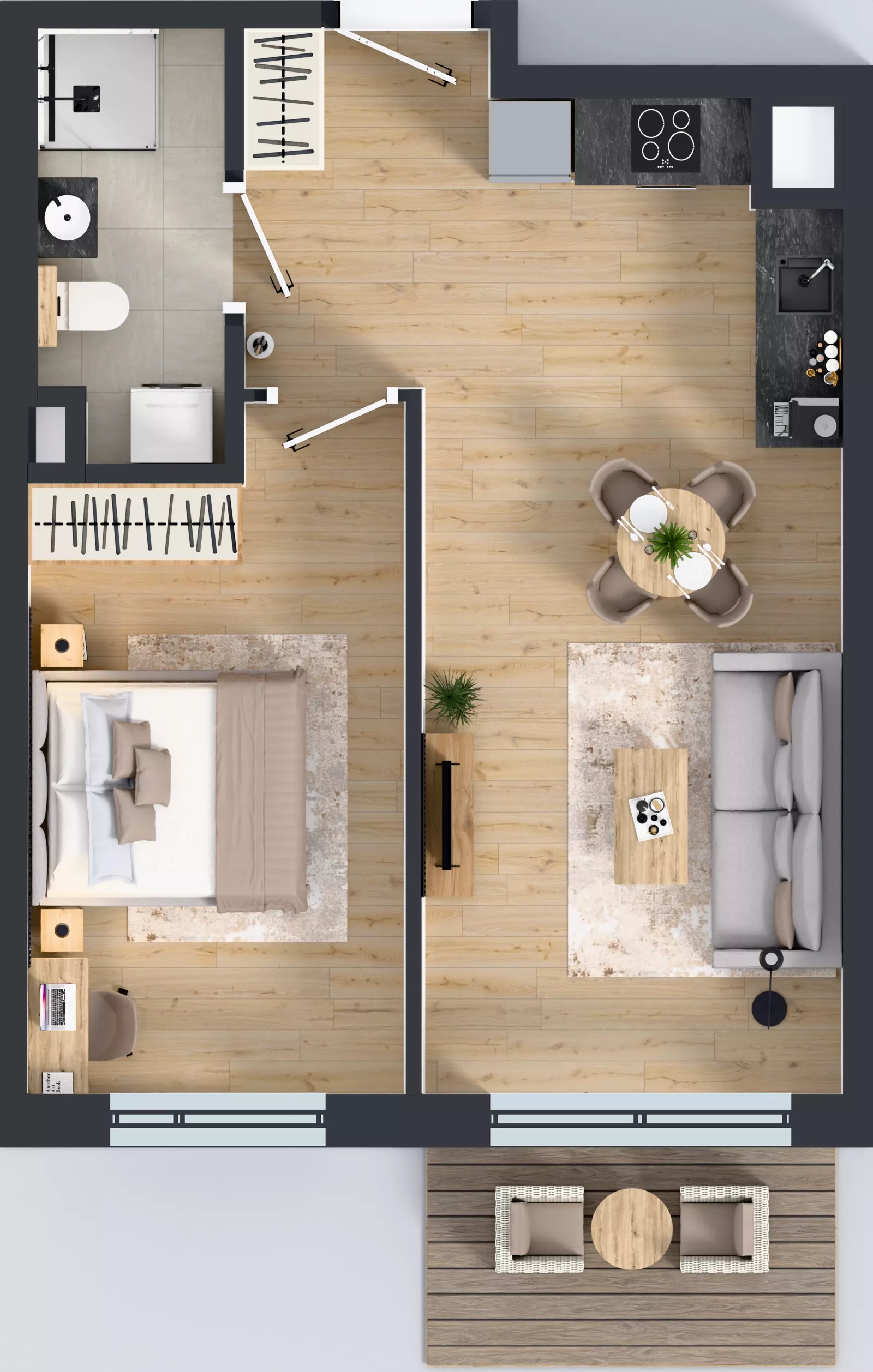 2 pokoje, mieszkanie 43,02 m², piętro 5, oferta nr B/42, Przystań Brzeźno - etap II, Gdańsk, Brzeźno, ul. Uczniowska