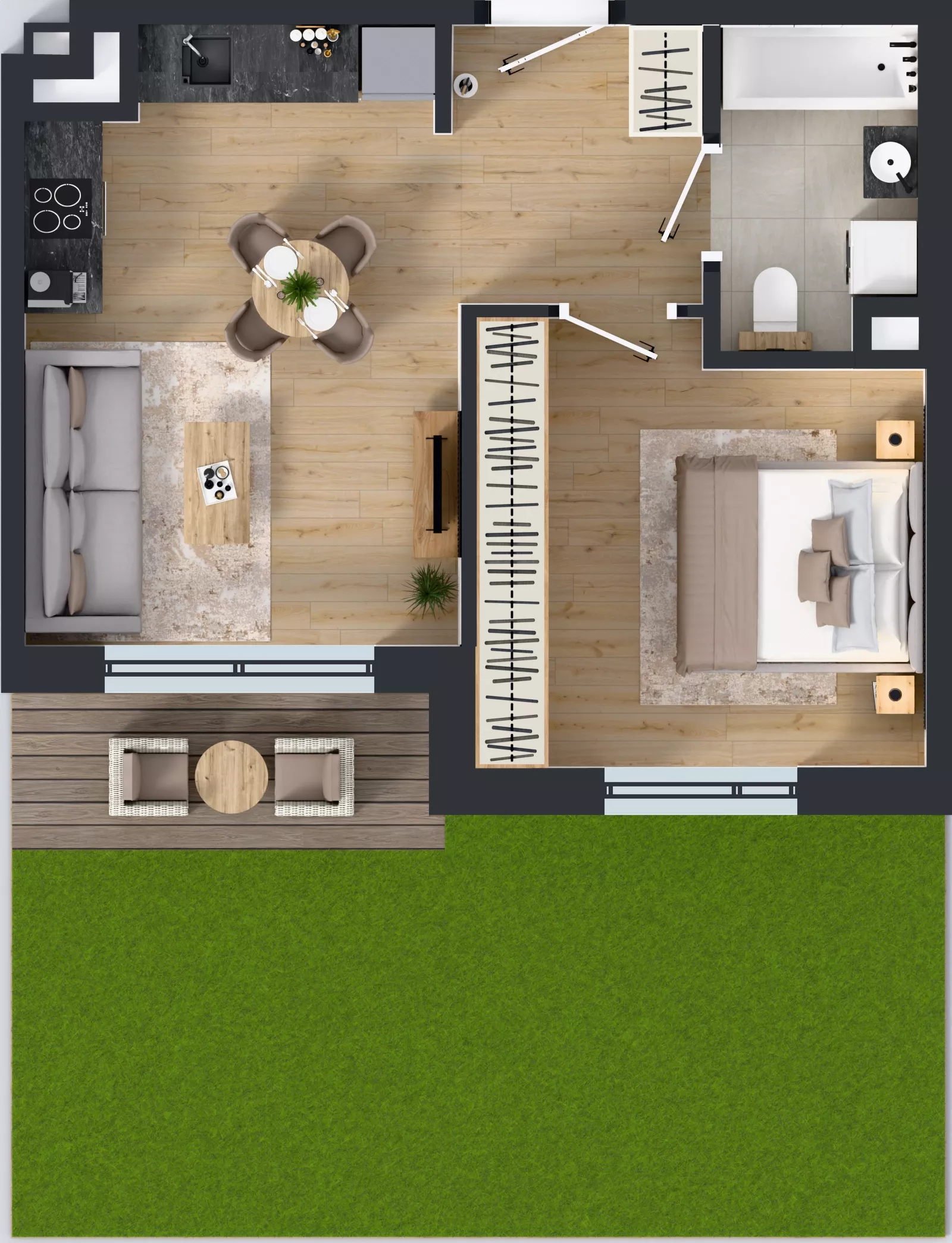 2 pokoje, mieszkanie 39,15 m², parter, oferta nr C/25, Przystań Brzeźno - etap II, Gdańsk, Brzeźno, ul. Uczniowska