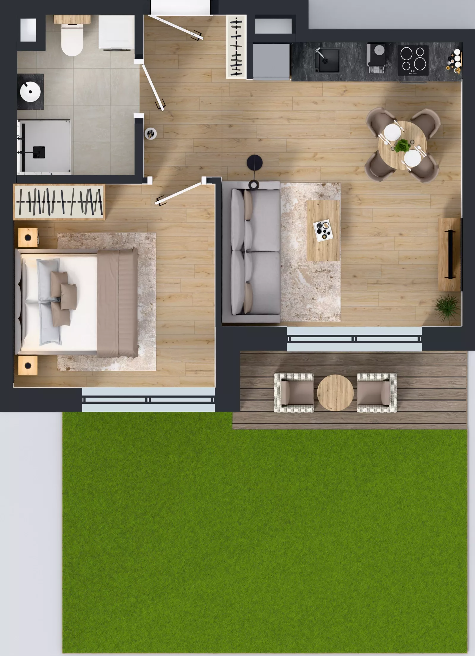2 pokoje, mieszkanie 37,67 m², parter, oferta nr C/26, Przystań Brzeźno - etap II, Gdańsk, Brzeźno, ul. Uczniowska