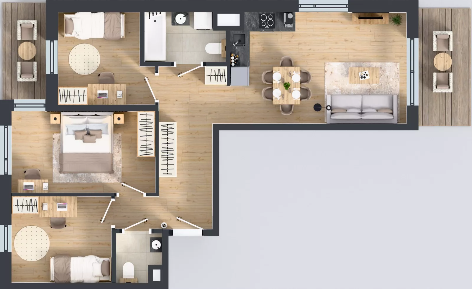 4 pokoje, mieszkanie 70,08 m², piętro 2, oferta nr C/8, Przystań Brzeźno - etap II, Gdańsk, Brzeźno, ul. Uczniowska