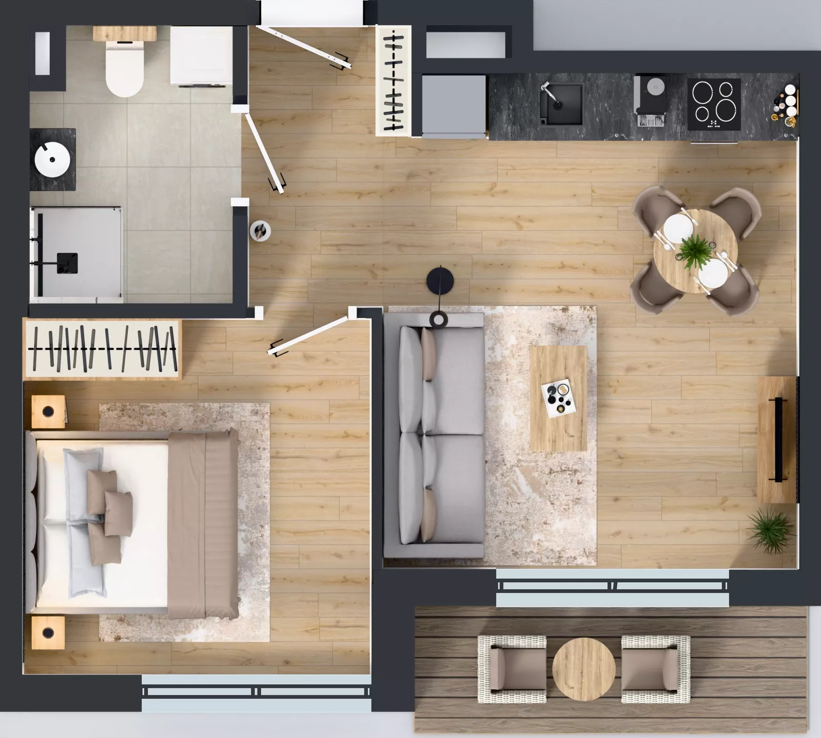 2 pokoje, mieszkanie 37,90 m², piętro 2, oferta nr C/36, Przystań Brzeźno - etap II, Gdańsk, Brzeźno, ul. Uczniowska