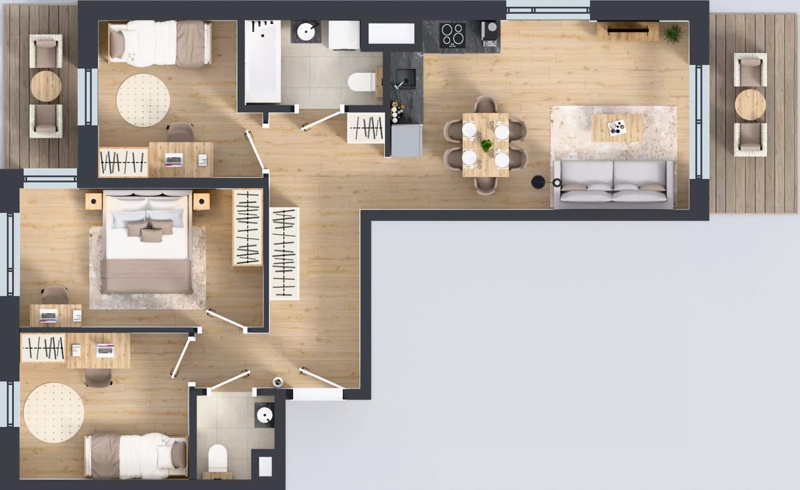 4 pokoje, mieszkanie 69,96 m², piętro 4, oferta nr C/16, Przystań Brzeźno - etap II, Gdańsk, Brzeźno, ul. Uczniowska