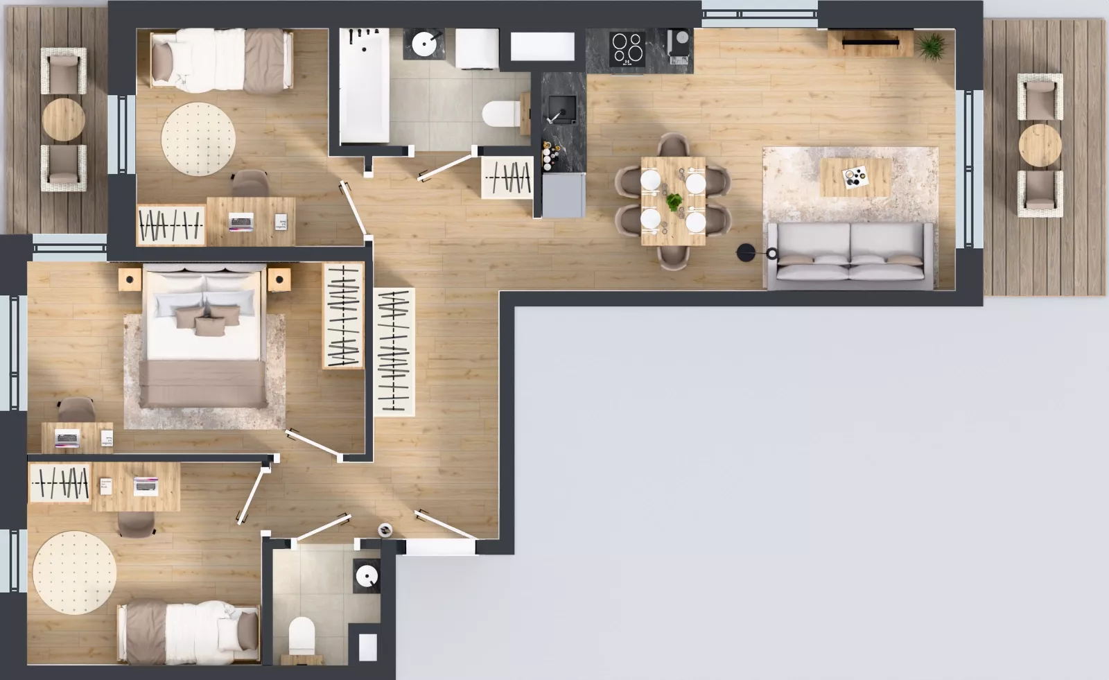 4 pokoje, mieszkanie 69,96 m², piętro 5, oferta nr C/20, Przystań Brzeźno - etap II, Gdańsk, Brzeźno, ul. Uczniowska