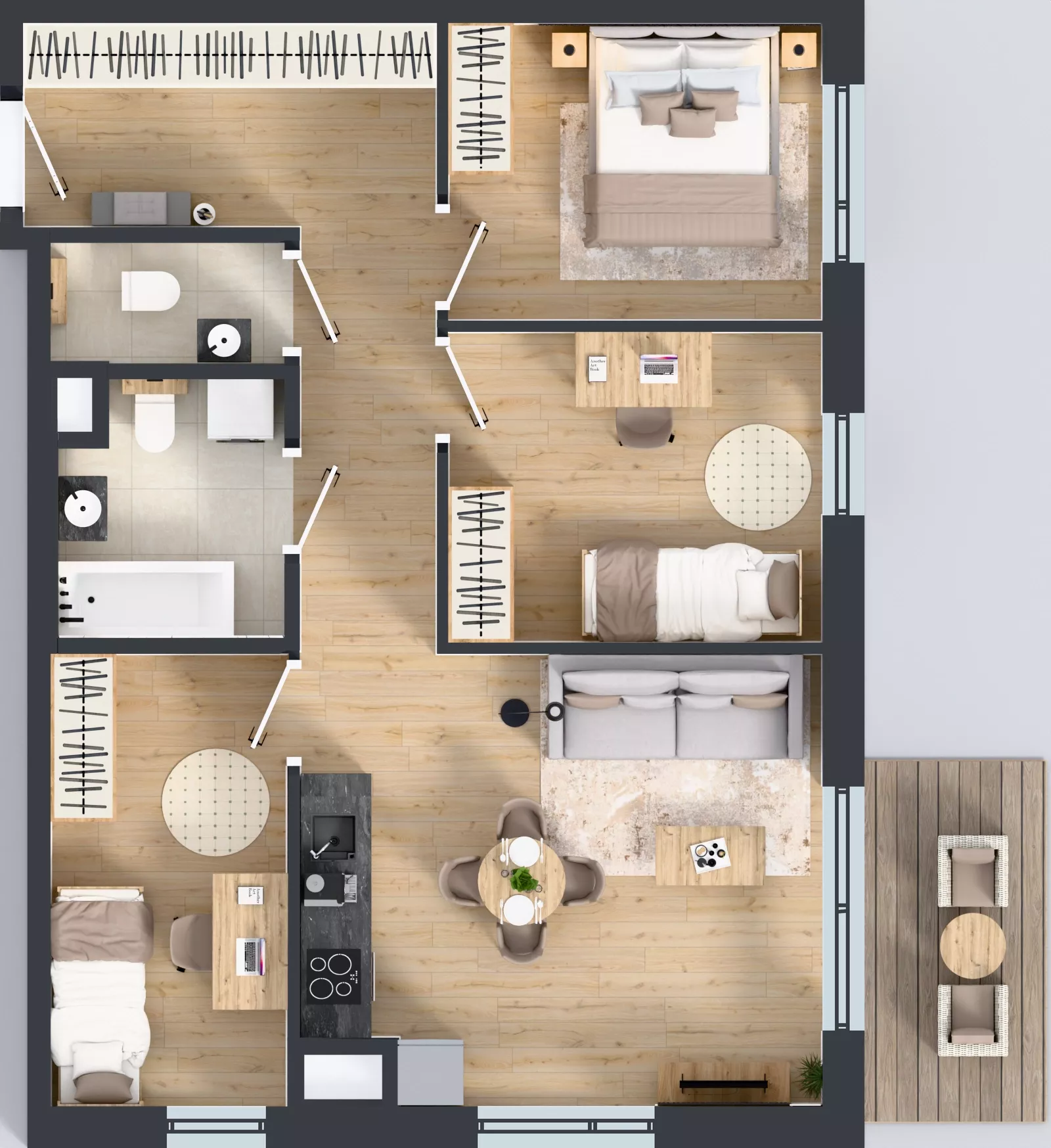 4 pokoje, mieszkanie 64,73 m², piętro 1, oferta nr D/9, Przystań Brzeźno - etap II, Gdańsk, Brzeźno, ul. Uczniowska
