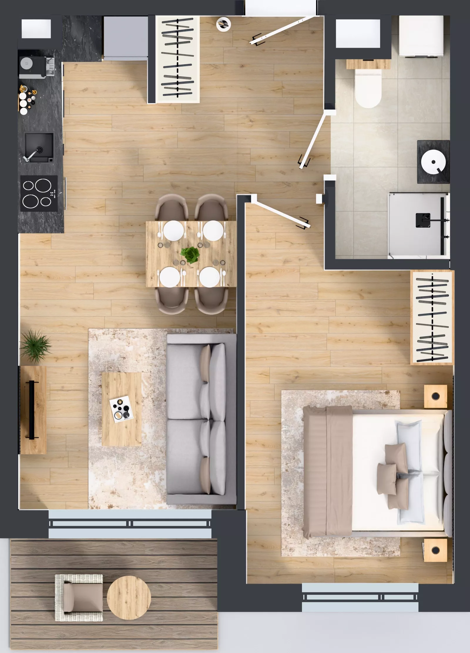 2 pokoje, mieszkanie 40,52 m², piętro 1, oferta nr D/11, Przystań Brzeźno - etap II, Gdańsk, Brzeźno, ul. Uczniowska