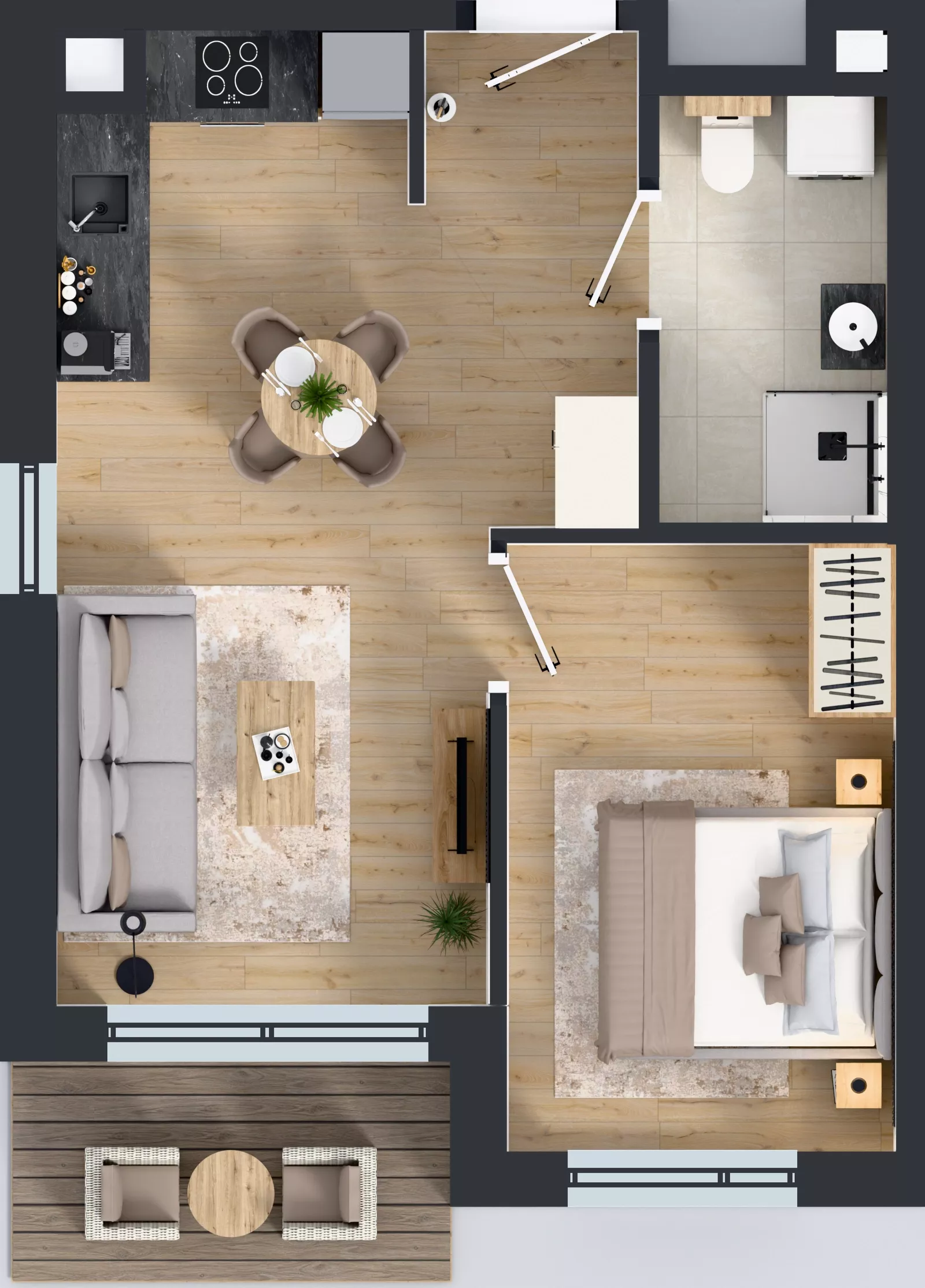 2 pokoje, mieszkanie 39,16 m², piętro 1, oferta nr D/13, Przystań Brzeźno - etap II, Gdańsk, Brzeźno, ul. Uczniowska