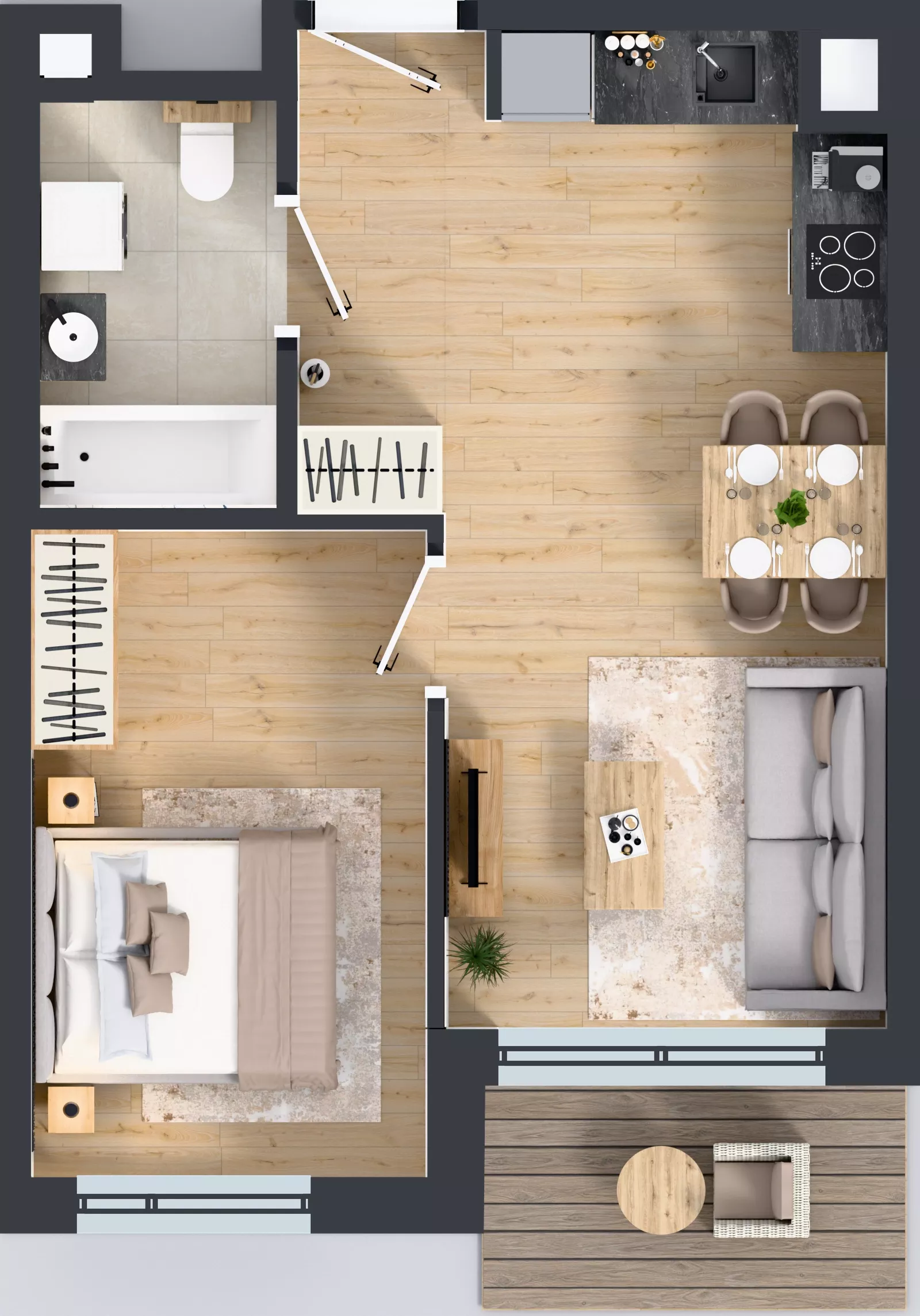 2 pokoje, mieszkanie 39,54 m², piętro 2, oferta nr D/19, Przystań Brzeźno - etap II, Gdańsk, Brzeźno, ul. Uczniowska