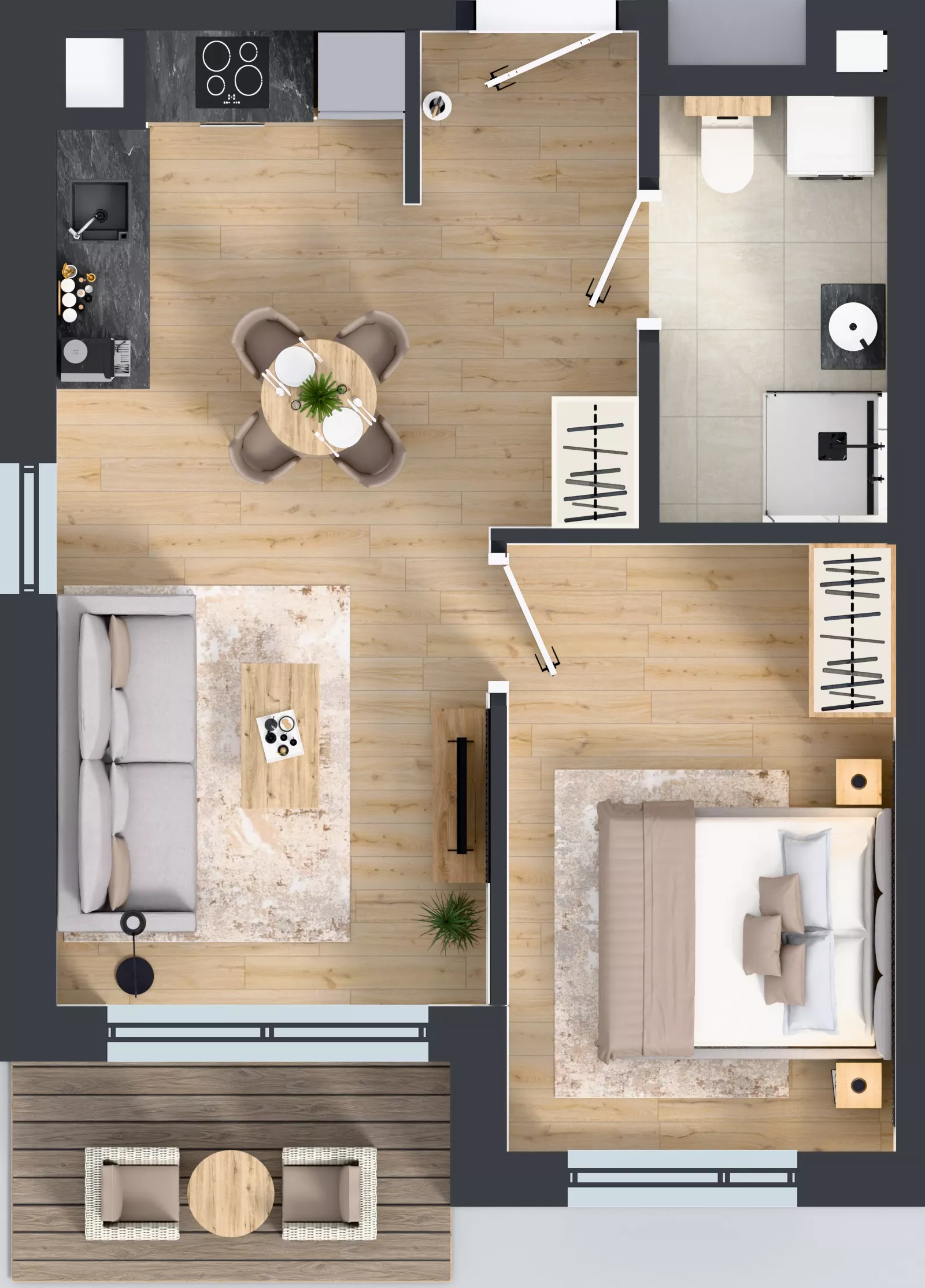 2 pokoje, mieszkanie 39,10 m², piętro 2, oferta nr D/20, Przystań Brzeźno - etap II, Gdańsk, Brzeźno, ul. Uczniowska
