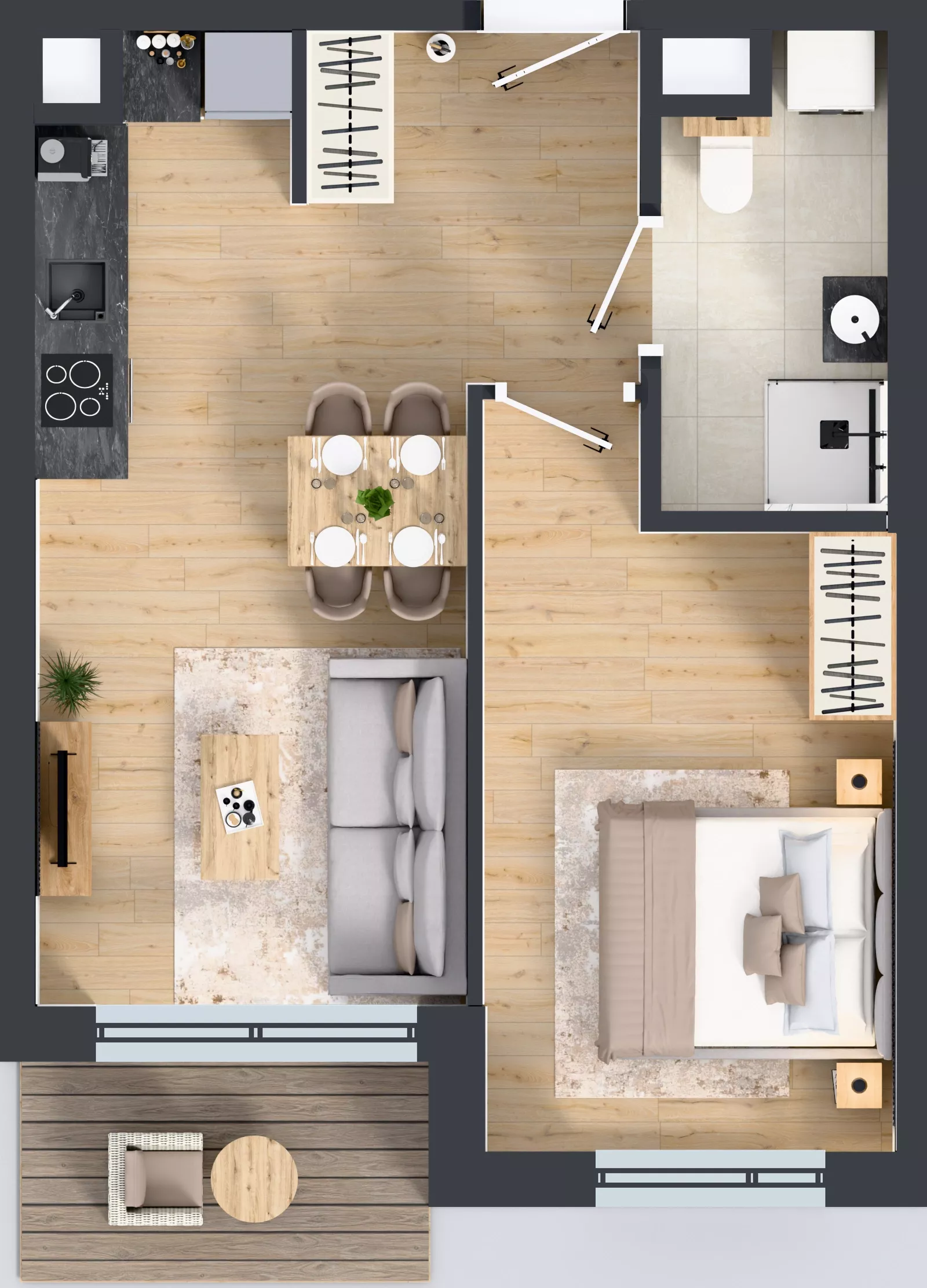 2 pokoje, mieszkanie 40,54 m², piętro 3, oferta nr D/25, Przystań Brzeźno - etap II, Gdańsk, Brzeźno, ul. Uczniowska
