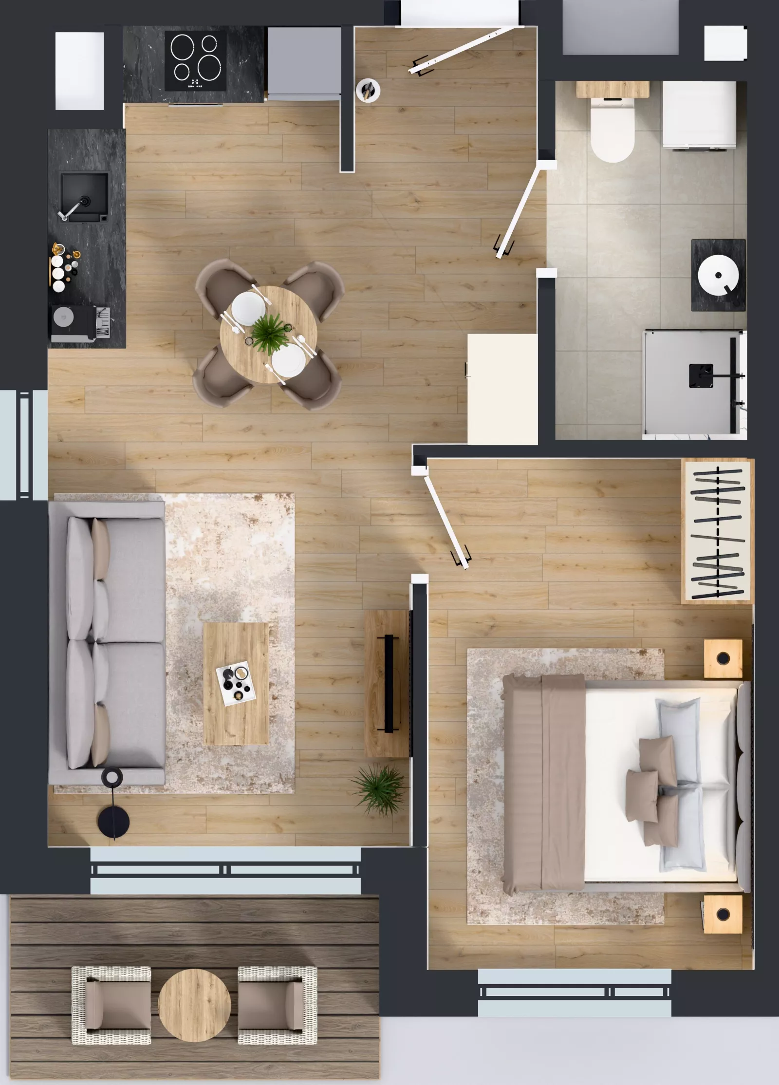 2 pokoje, mieszkanie 38,98 m², piętro 4, oferta nr D/34, Przystań Brzeźno - etap II, Gdańsk, Brzeźno, ul. Uczniowska