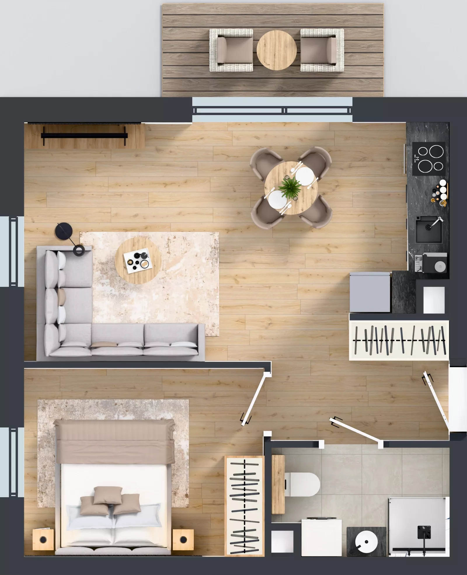 2 pokoje, mieszkanie 39,98 m², piętro 1, oferta nr A1/1, Gdańskie Zacisze, Gdańsk, Kokoszki, ul. Bysewska