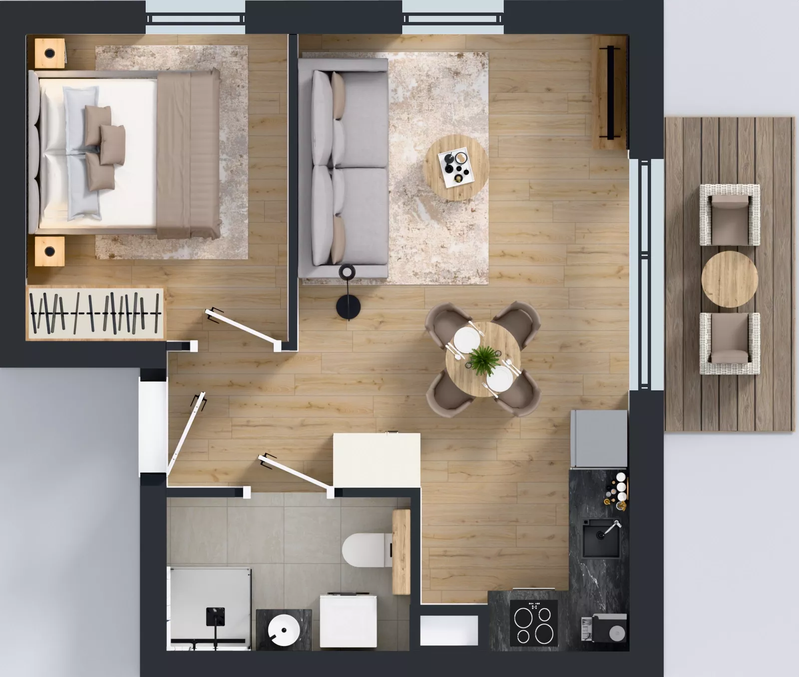 2 pokoje, mieszkanie 35,39 m², piętro 1, oferta nr A1/4, Gdańskie Zacisze, Gdańsk, Kokoszki, ul. Bysewska