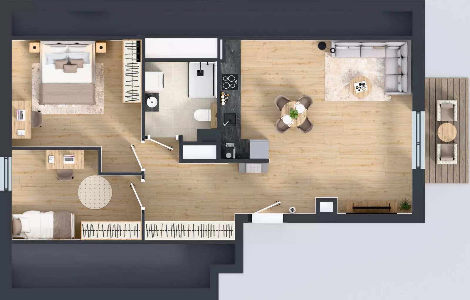 3 pokoje, mieszkanie 53,42 m², piętro 3, oferta nr A3/9, Gdańskie Zacisze, Gdańsk, Kokoszki, ul. Bysewska