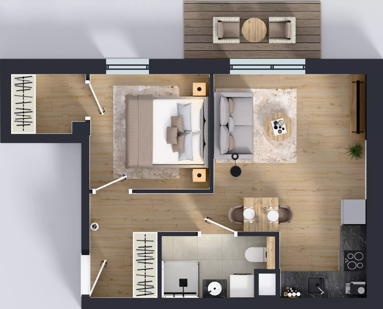 2 pokoje, mieszkanie 36,67 m², piętro 2, oferta nr B1/6, Gdańskie Zacisze, Gdańsk, Kokoszki, ul. Bysewska
