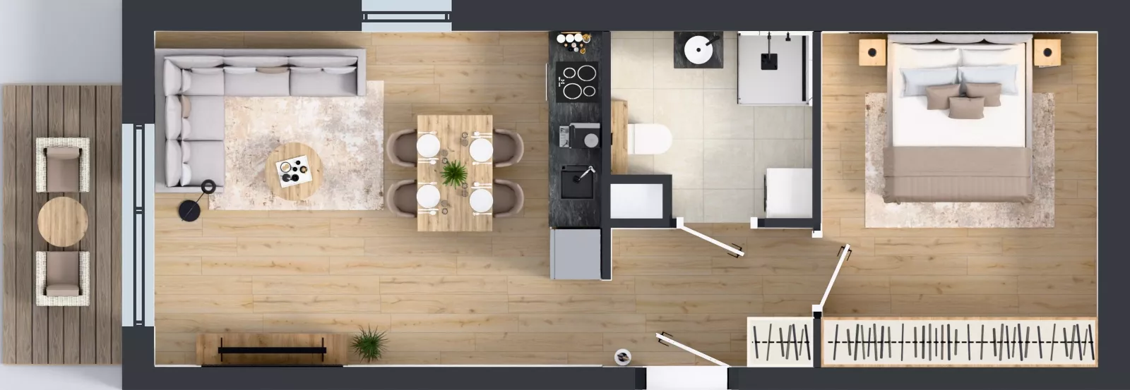 2 pokoje, mieszkanie 38,29 m², piętro 2, oferta nr B1/8, Gdańskie Zacisze, Gdańsk, Kokoszki, ul. Bysewska