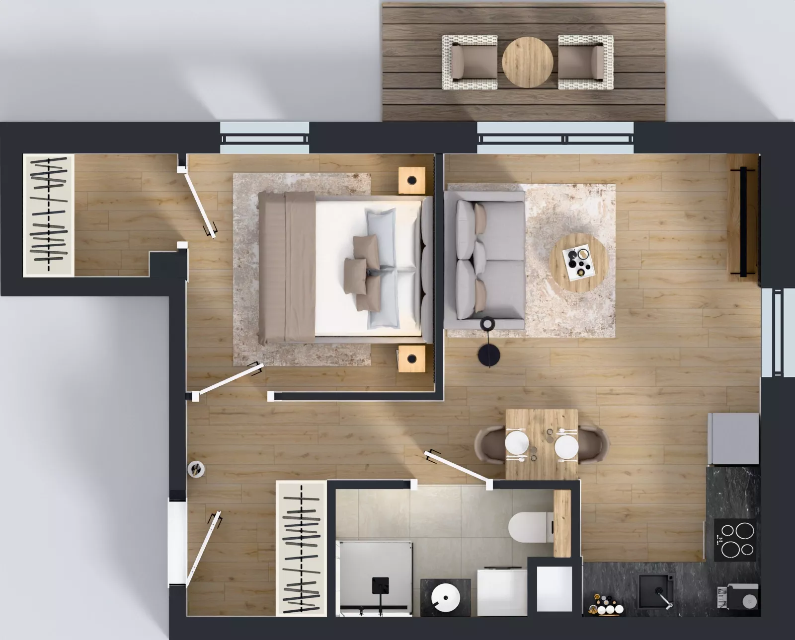 2 pokoje, mieszkanie 37,73 m², piętro 1, oferta nr B2/3, Gdańskie Zacisze, Gdańsk, Kokoszki, ul. Bysewska