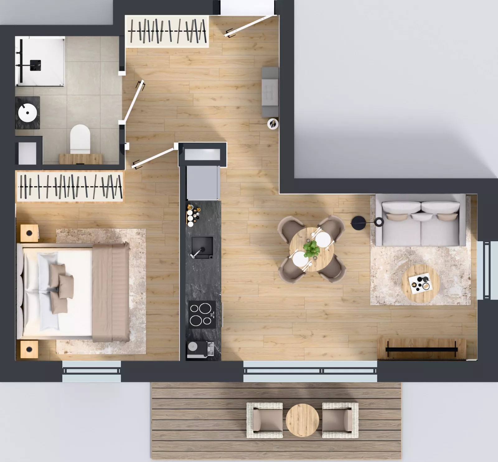 2 pokoje, mieszkanie 38,26 m², piętro 1, oferta nr C1/4, Gdańskie Zacisze, Gdańsk, Kokoszki, ul. Bysewska