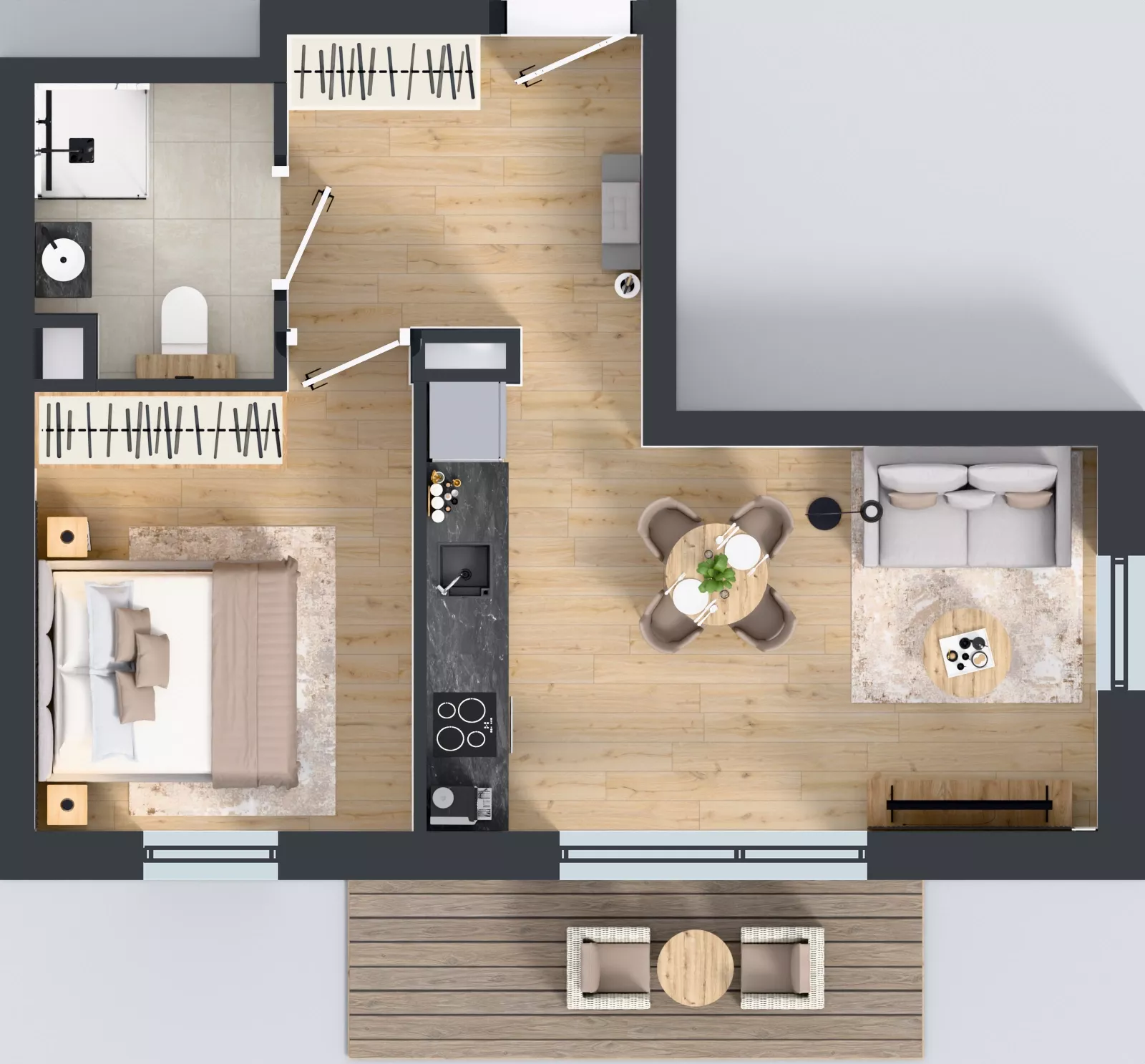 2 pokoje, mieszkanie 38,26 m², piętro 1, oferta nr C2/4, Gdańskie Zacisze, Gdańsk, Kokoszki, ul. Bysewska