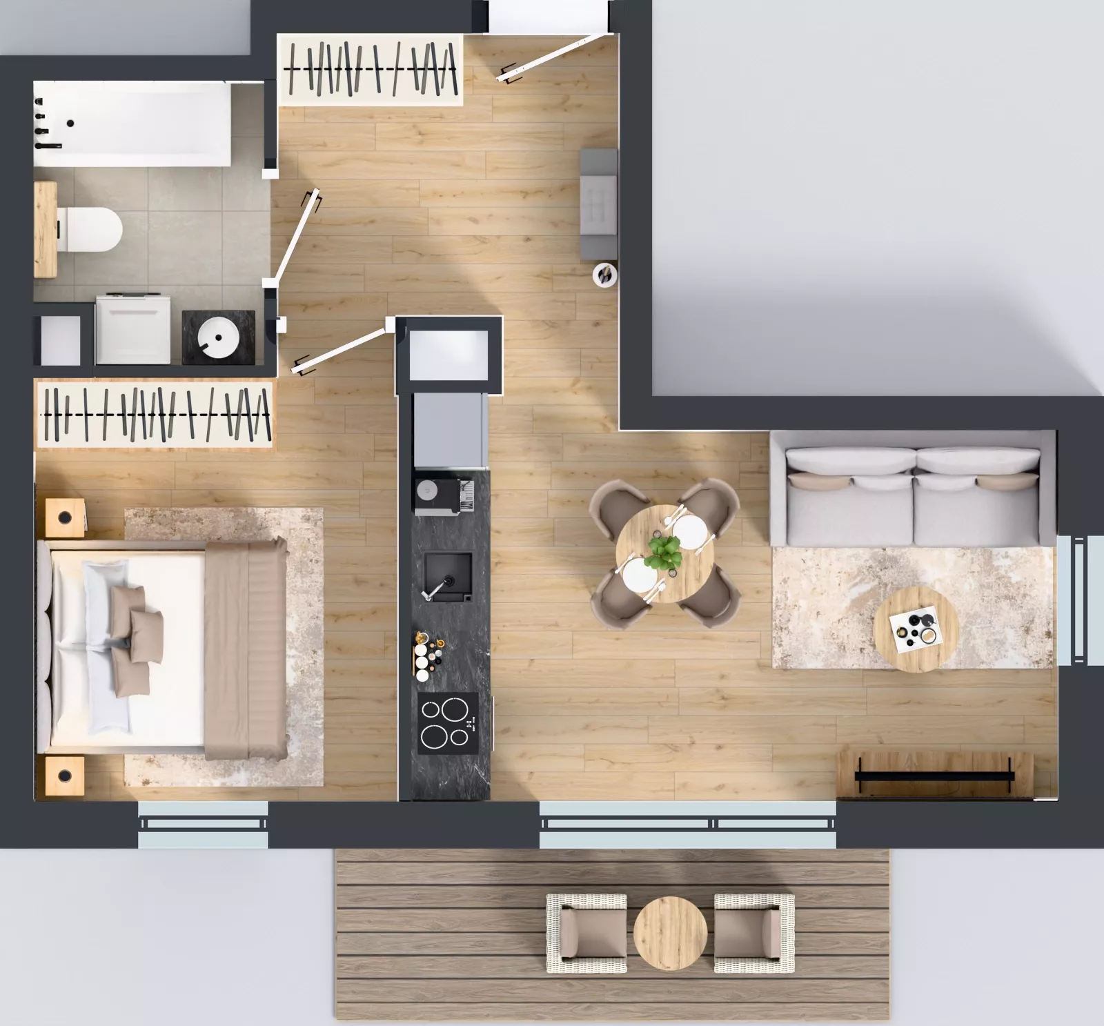 2 pokoje, mieszkanie 37,80 m², piętro 2, oferta nr C2/7, Gdańskie Zacisze, Gdańsk, Kokoszki, ul. Bysewska