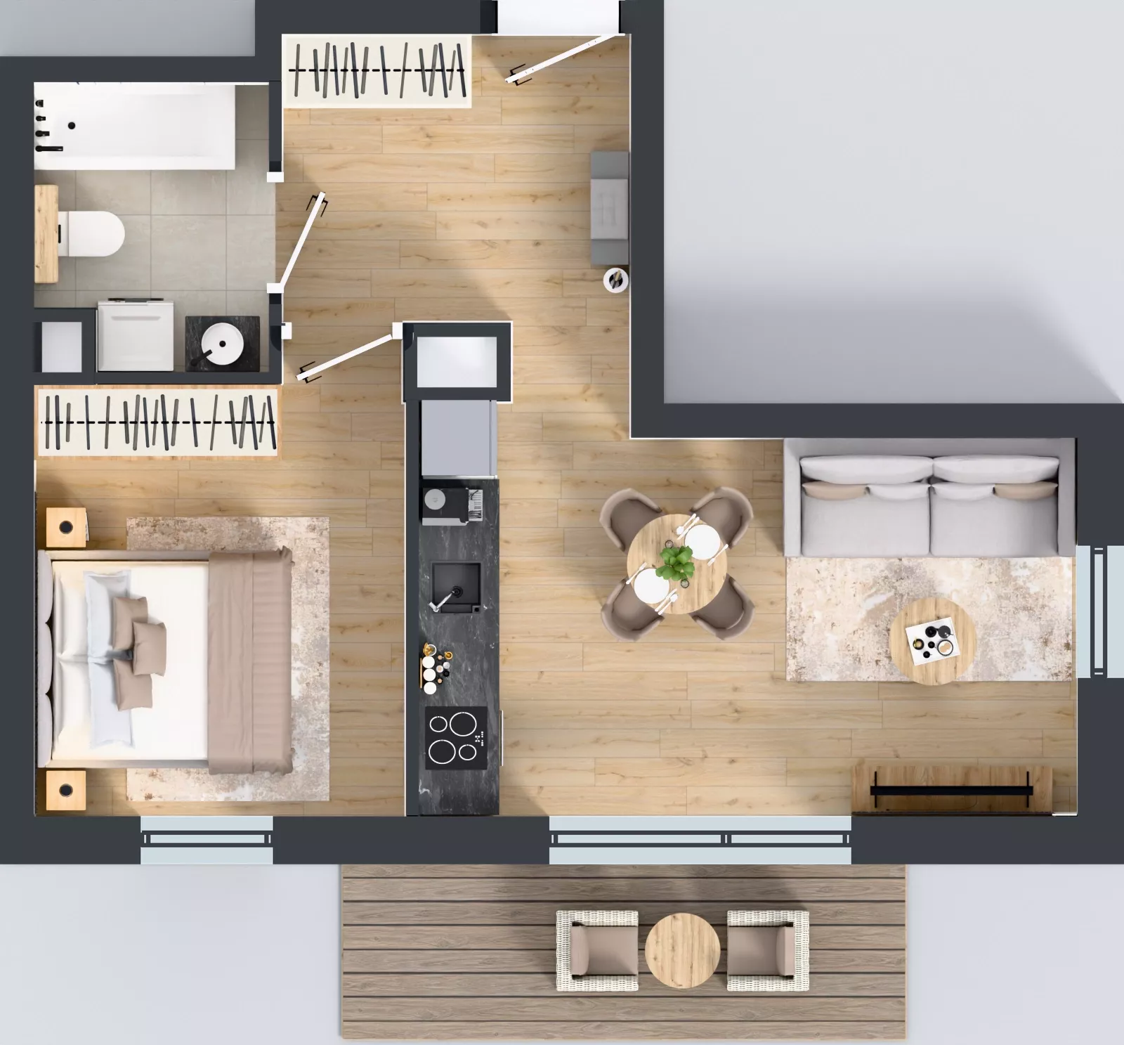 2 pokoje, mieszkanie 37,80 m², piętro 2, oferta nr C3/7, Gdańskie Zacisze, Gdańsk, Kokoszki, ul. Bysewska