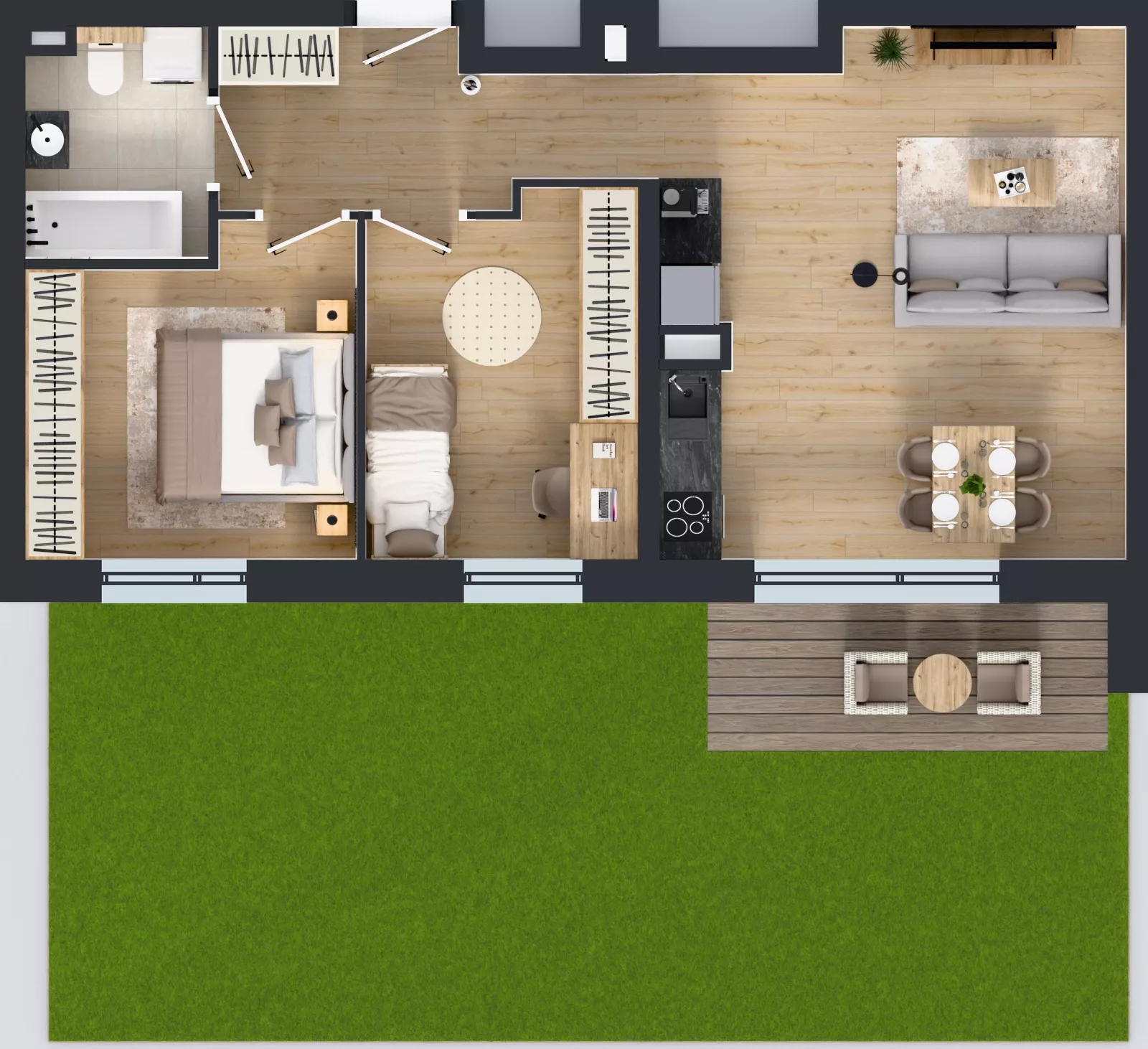 3 pokoje, mieszkanie 56,73 m², parter, oferta nr A/4, Osiedle Warszawska - etap IV, Gdańsk, Ujeścisko-Łostowice, Ujeścisko, ul. Warszawska