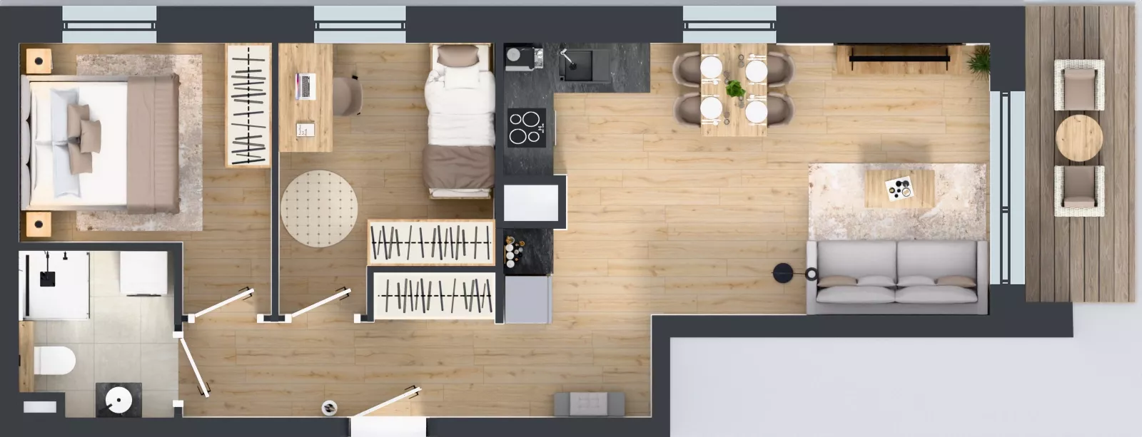 3 pokoje, mieszkanie 51,57 m², piętro 1, oferta nr A/6, Osiedle Warszawska - etap IV, Gdańsk, Ujeścisko-Łostowice, Ujeścisko, ul. Warszawska