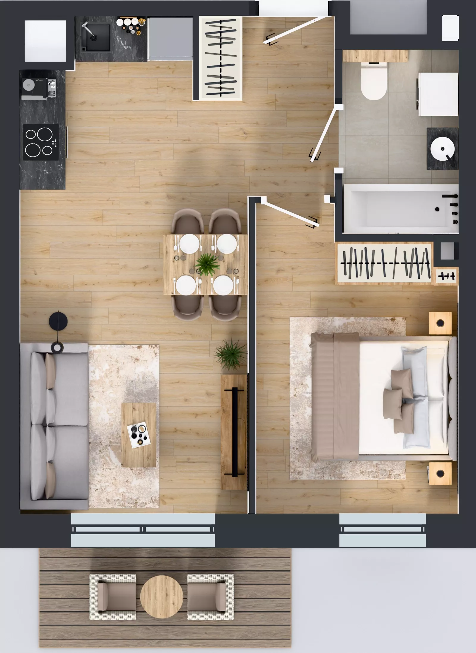 2 pokoje, mieszkanie 39,83 m², piętro 4, oferta nr A/28, Osiedle Warszawska - etap IV, Gdańsk, Ujeścisko-Łostowice, Ujeścisko, ul. Warszawska