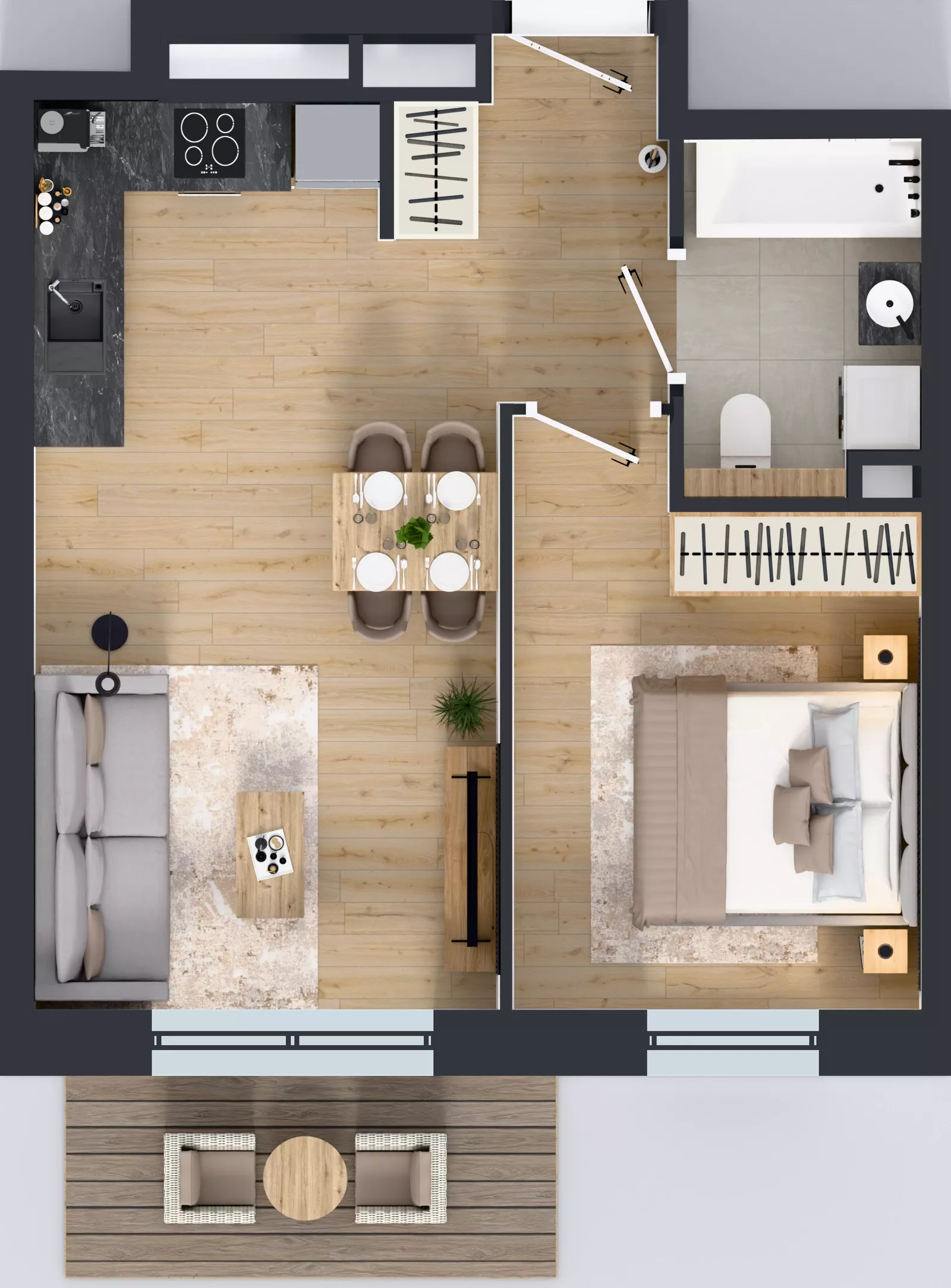 2 pokoje, mieszkanie 39,62 m², piętro 1, oferta nr A/60, Osiedle Warszawska - etap IV, Gdańsk, Ujeścisko-Łostowice, Ujeścisko, ul. Warszawska