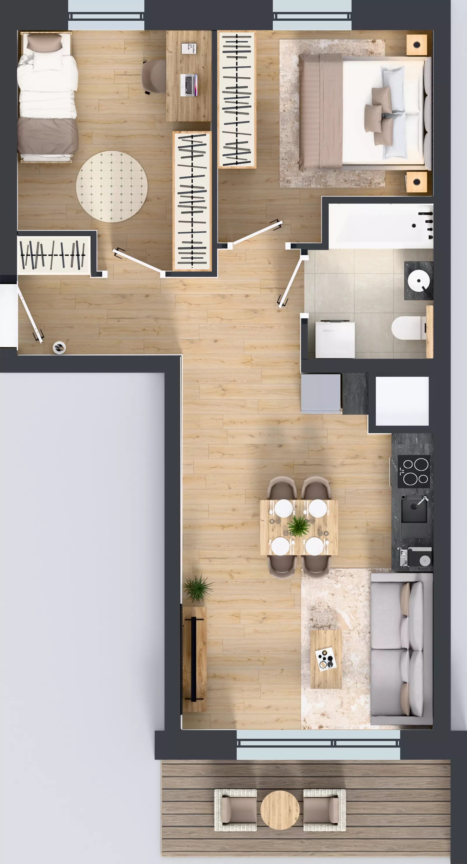 3 pokoje, mieszkanie 51,07 m², piętro 2, oferta nr A/64, Osiedle Warszawska - etap IV, Gdańsk, Ujeścisko-Łostowice, Ujeścisko, ul. Warszawska