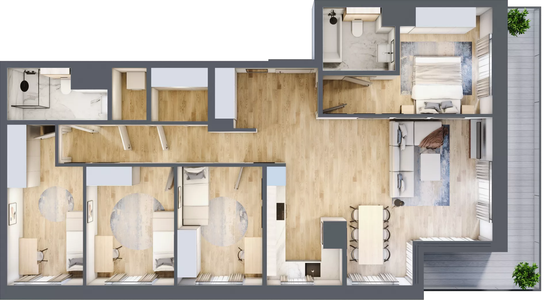 5 pokoi, mieszkanie 104,19 m², piętro 6, oferta nr G/62, DOKI Living - etap II, Gdańsk, Śródmieście, ul. Popiełuszki / Rybaki Górne
