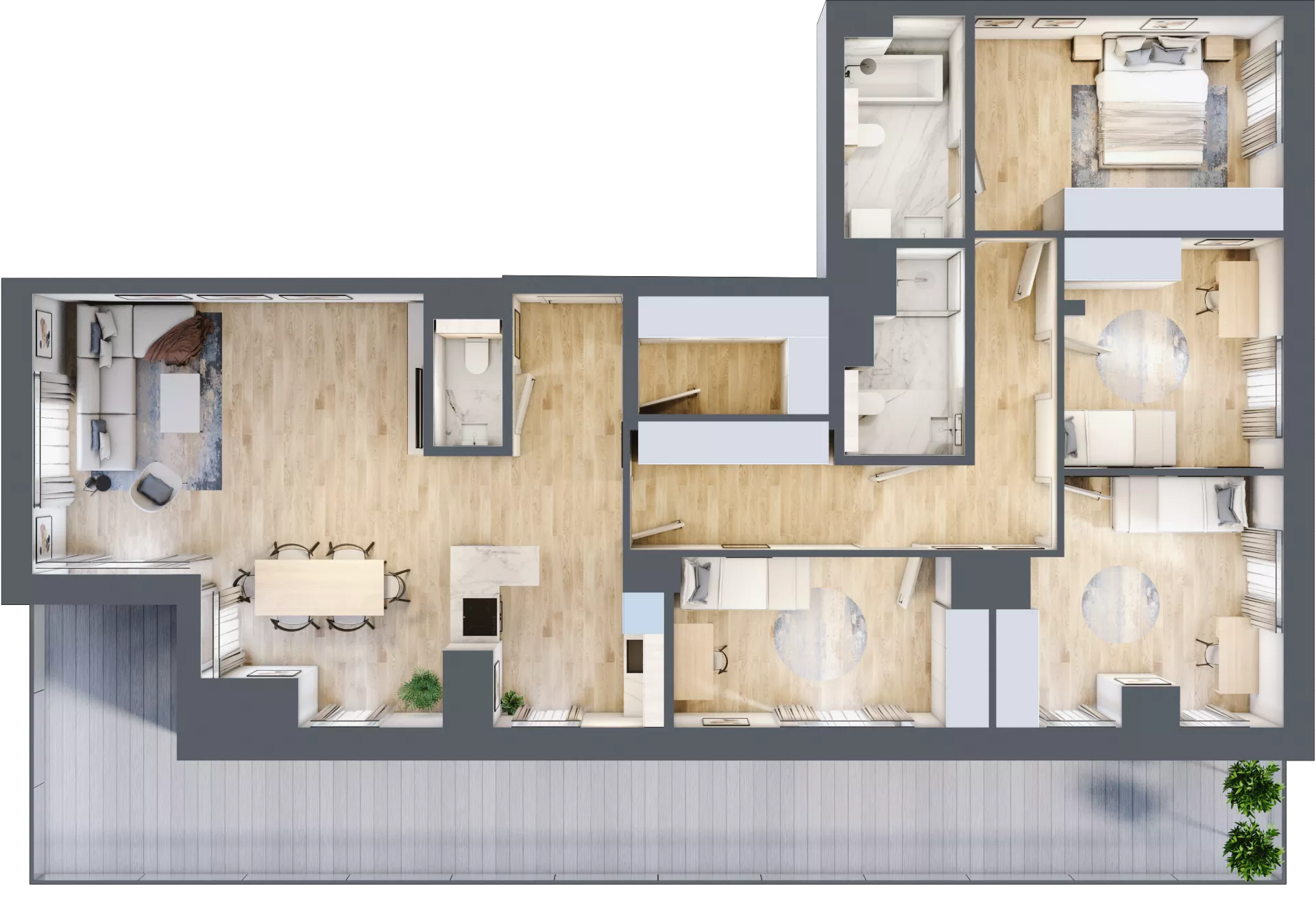 5 pokoi, mieszkanie 123,31 m², piętro 8, oferta nr G/143, DOKI Living - etap II, Gdańsk, Śródmieście, ul. Popiełuszki / Rybaki Górne