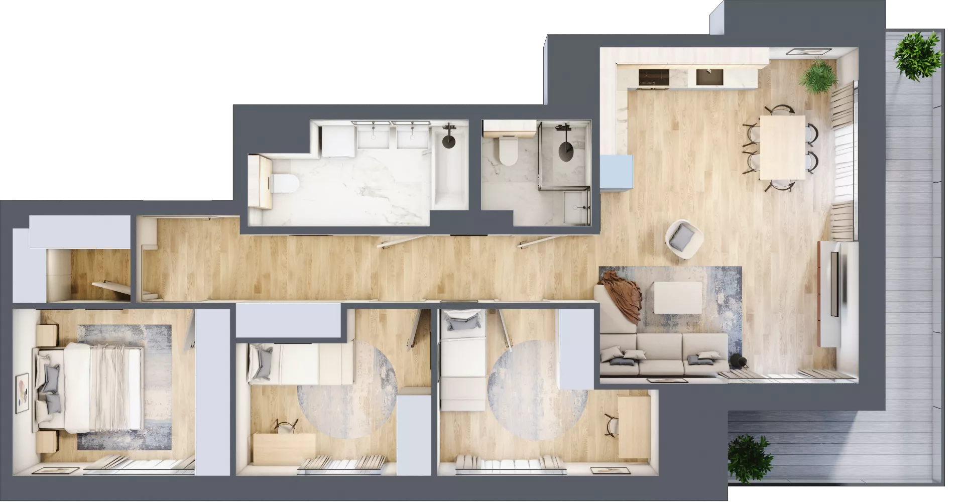 4 pokoje, mieszkanie 84,67 m², piętro 8, oferta nr G/222, DOKI Living - etap II, Gdańsk, Śródmieście, ul. Popiełuszki / Rybaki Górne