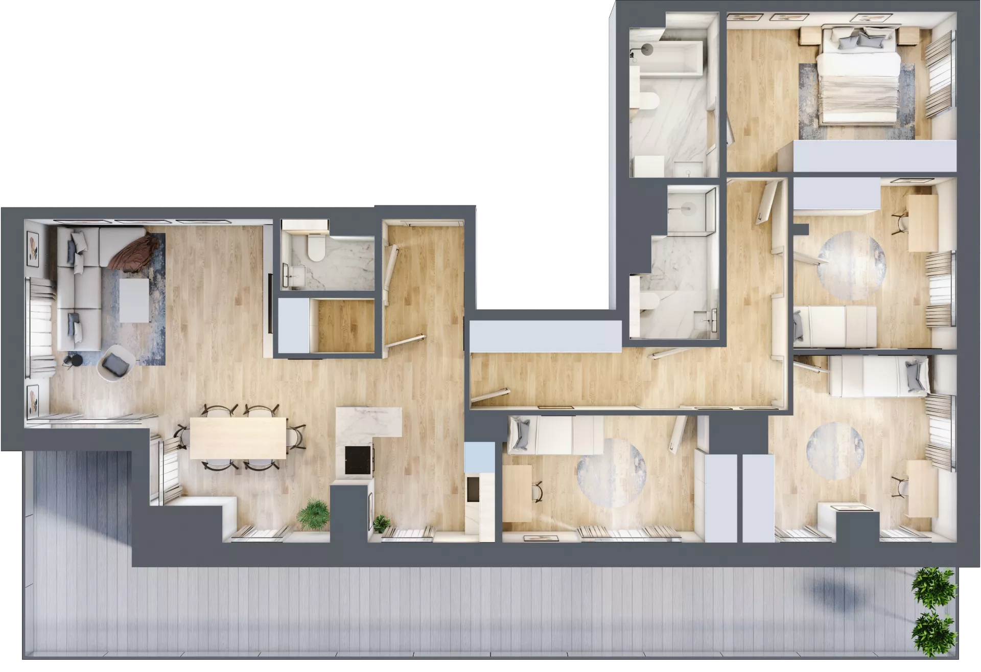 5 pokoi, mieszkanie 117,92 m², piętro 8, oferta nr G/223, DOKI Living - etap II, Gdańsk, Śródmieście, ul. Popiełuszki / Rybaki Górne