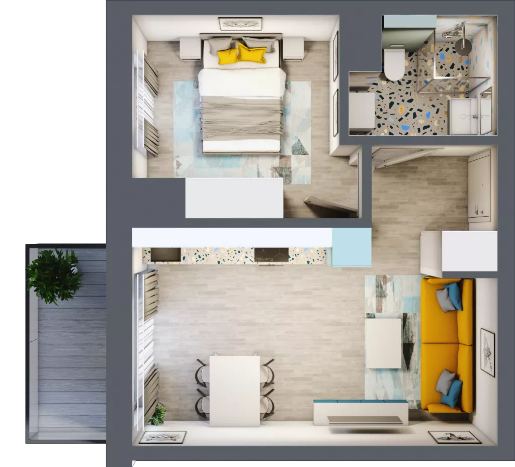 2 pokoje, mieszkanie 34,74 m², piętro 1, oferta nr B1/14, Leśna Góra, Gdańsk, Brętowo, Niedźwiednik, ul. Leśna Góra