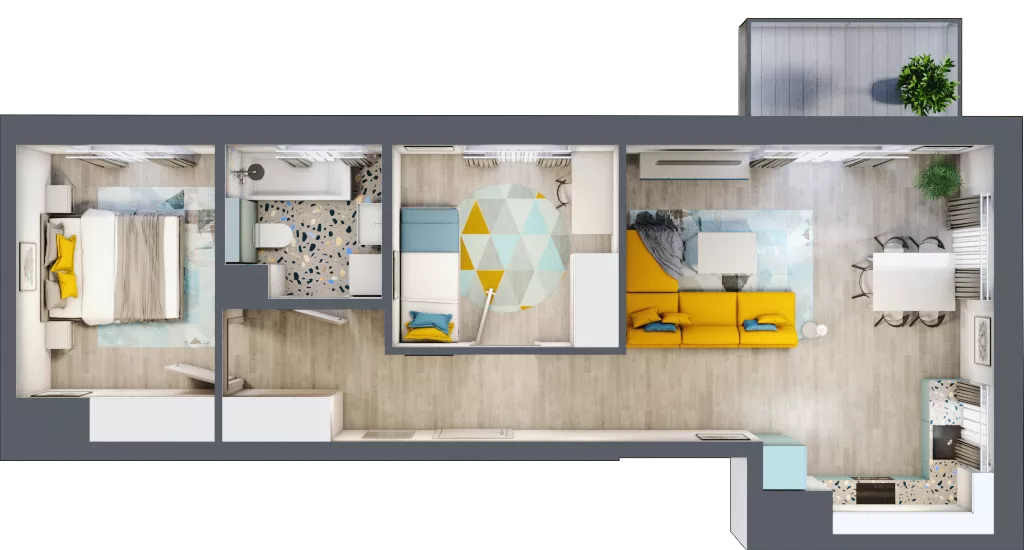 3 pokoje, mieszkanie 56,52 m², piętro 1, oferta nr B1/18, Leśna Góra, Gdańsk, Brętowo, Niedźwiednik, ul. Leśna Góra
