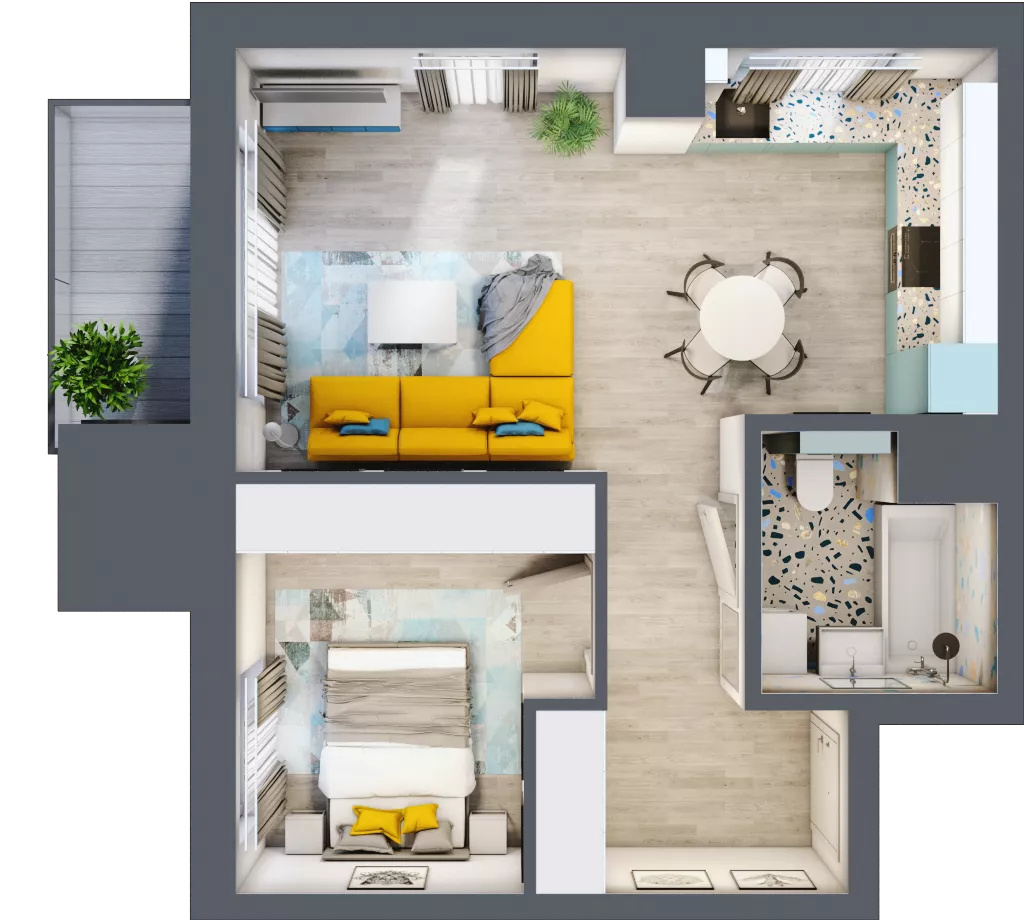 2 pokoje, mieszkanie 43,80 m², piętro 3, oferta nr B1/32, Leśna Góra, Gdańsk, Brętowo, Niedźwiednik, ul. Leśna Góra