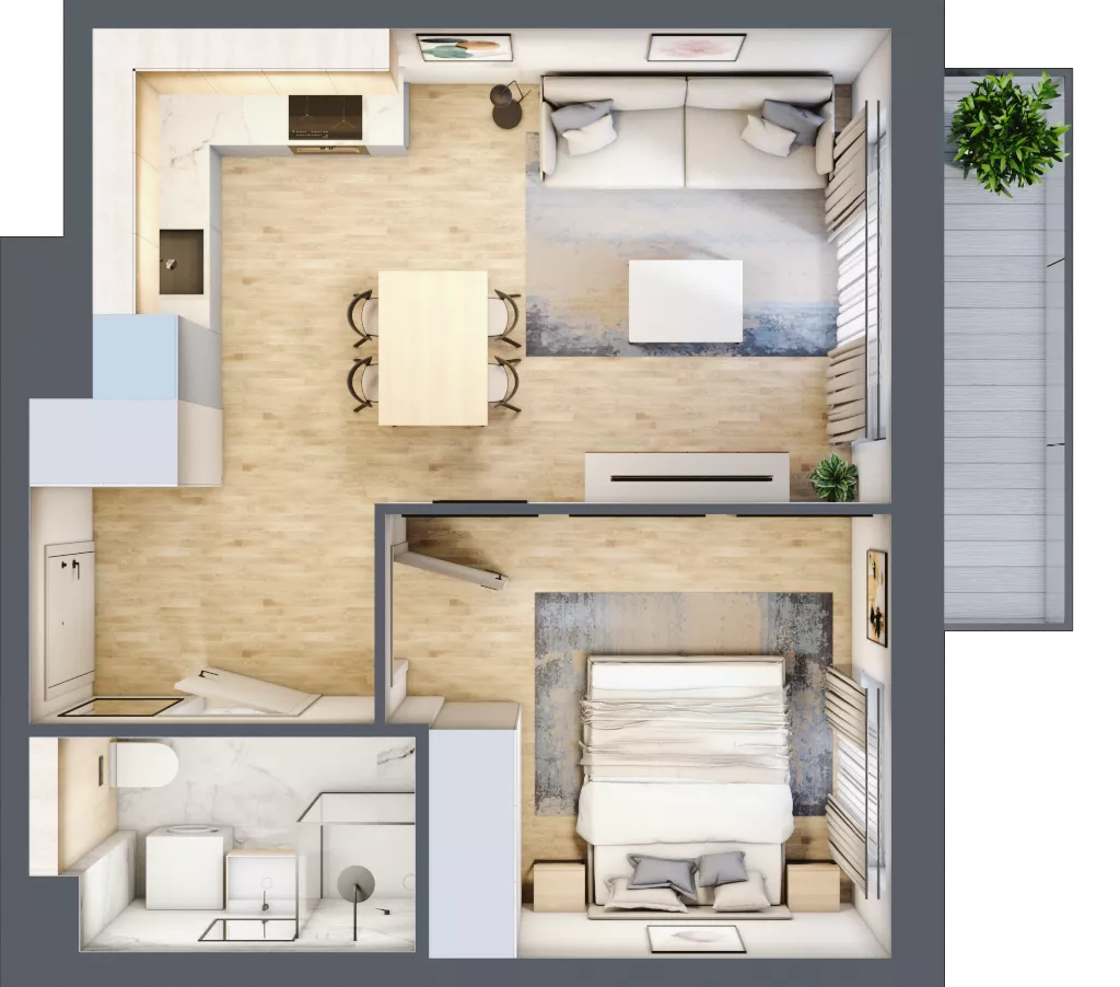 2 pokoje, mieszkanie 37,92 m², piętro 1, oferta nr B11/11, Osiedle przy Błoniach 3 - etap IV, Rumia, Janowo, ul. Błoń Janowskich 