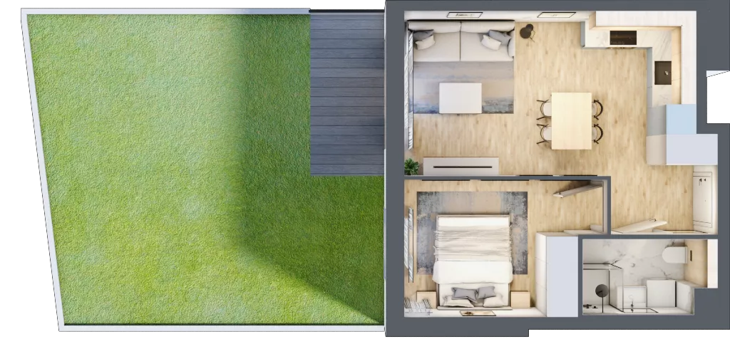 2 pokoje, mieszkanie 36,62 m², parter, oferta nr B11/3, Osiedle przy Błoniach 3 - etap IV, Rumia, Janowo, ul. Błoń Janowskich 