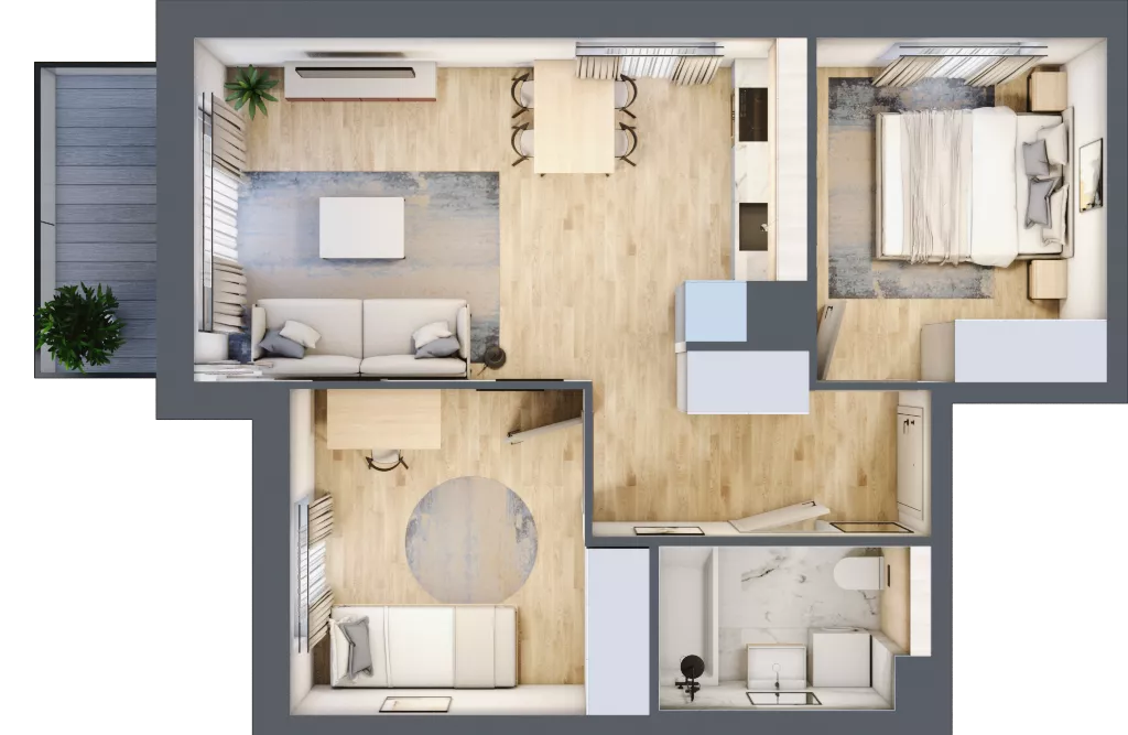 3 pokoje, mieszkanie 49,40 m², piętro 1, oferta nr B11/8, Osiedle przy Błoniach 3 - etap IV, Rumia, Janowo, ul. Błoń Janowskich 