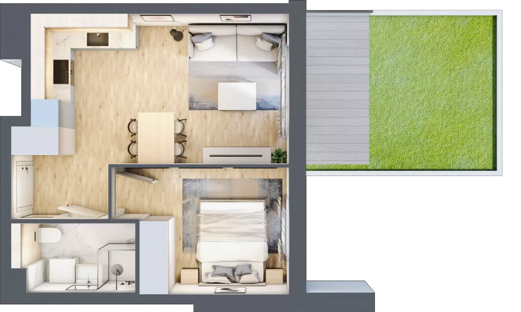 2 pokoje, mieszkanie 35,36 m², parter, oferta nr B11/6, Osiedle przy Błoniach 3 - etap IV, Rumia, Janowo, ul. Błoń Janowskich 