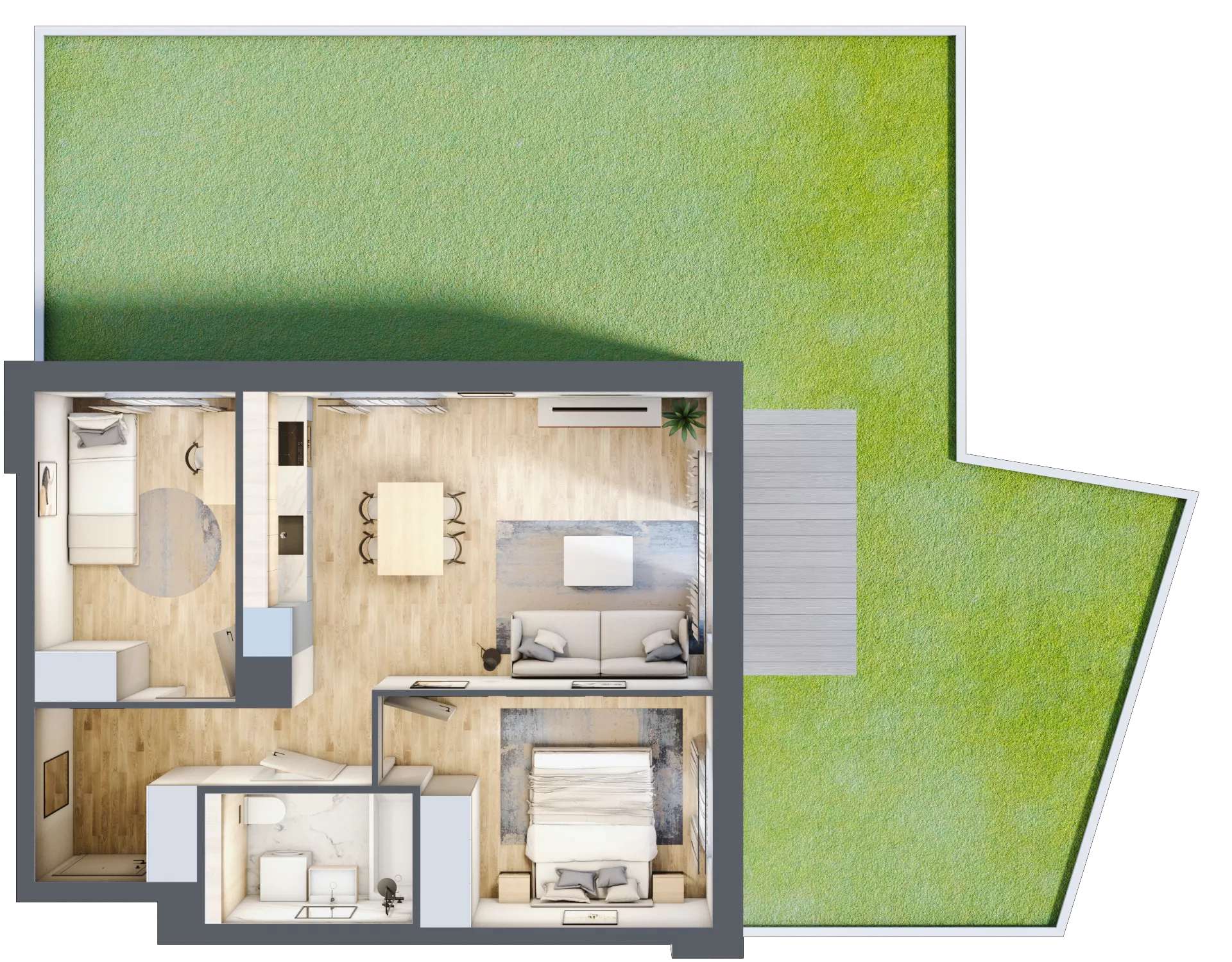 3 pokoje, mieszkanie 51,73 m², parter, oferta nr B12/6, Osiedle przy Błoniach 3 - etap IV, Rumia, Janowo, ul. Błoń Janowskich 
