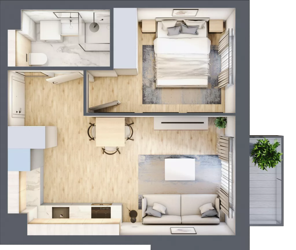 2 pokoje, mieszkanie 35,61 m², piętro 1, oferta nr B5/23, Osiedle przy Błoniach 3 - etap IV, Rumia, Janowo, ul. Błoń Janowskich 