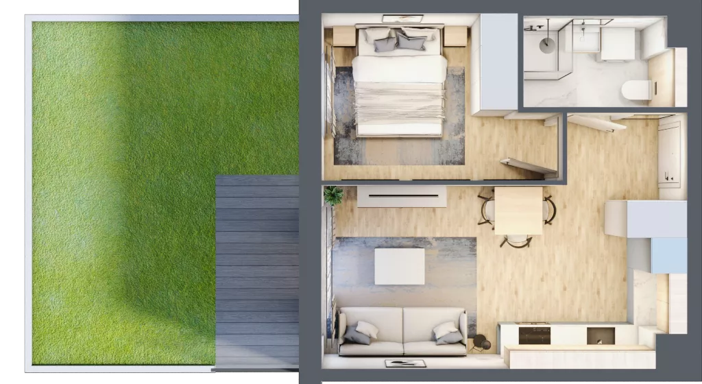 2 pokoje, mieszkanie 34,90 m², parter, oferta nr B5/5, Osiedle przy Błoniach 3 - etap IV, Rumia, Janowo, ul. Błoń Janowskich 