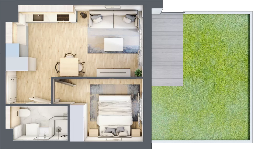2 pokoje, mieszkanie 35,32 m², parter, oferta nr B5/11, Osiedle przy Błoniach 3 - etap IV, Rumia, Janowo, ul. Błoń Janowskich 