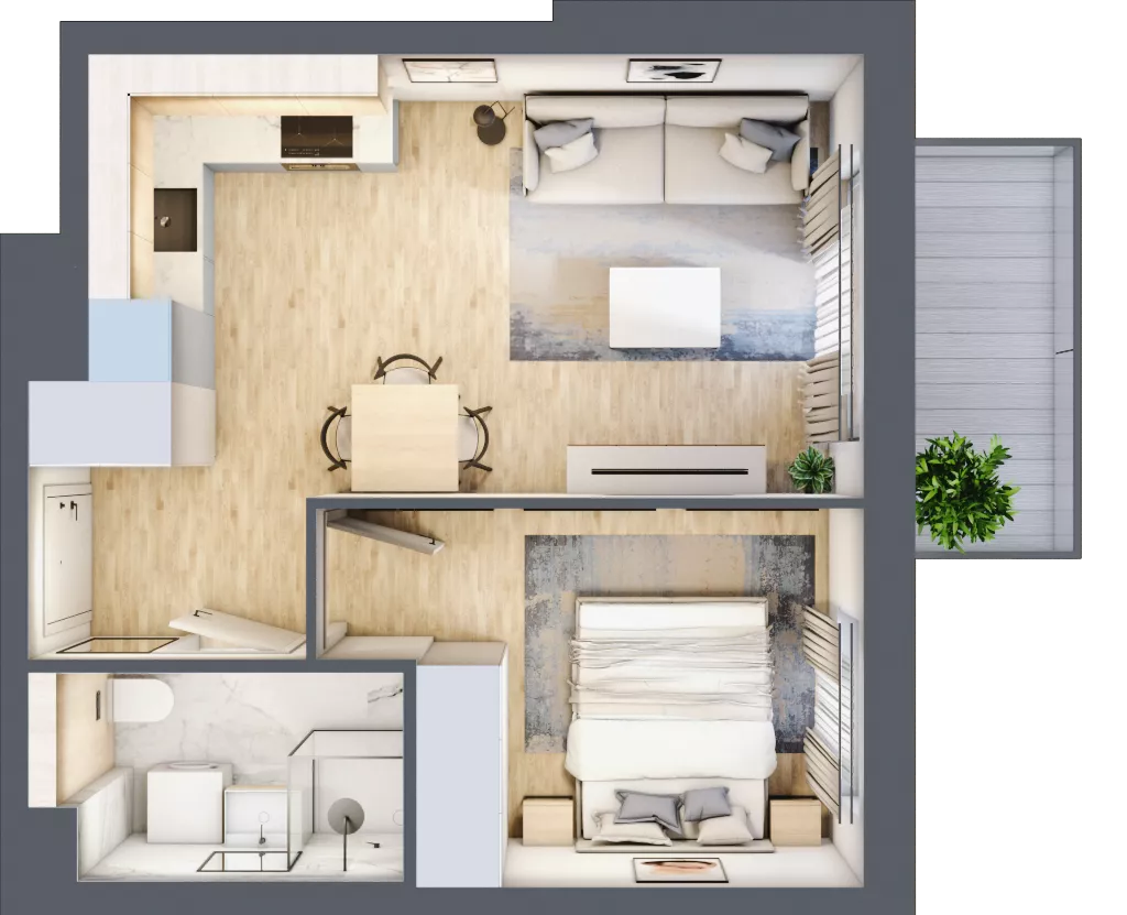 2 pokoje, mieszkanie 34,87 m², piętro 1, oferta nr B5/12, Osiedle przy Błoniach 3 - etap IV, Rumia, Janowo, ul. Błoń Janowskich 