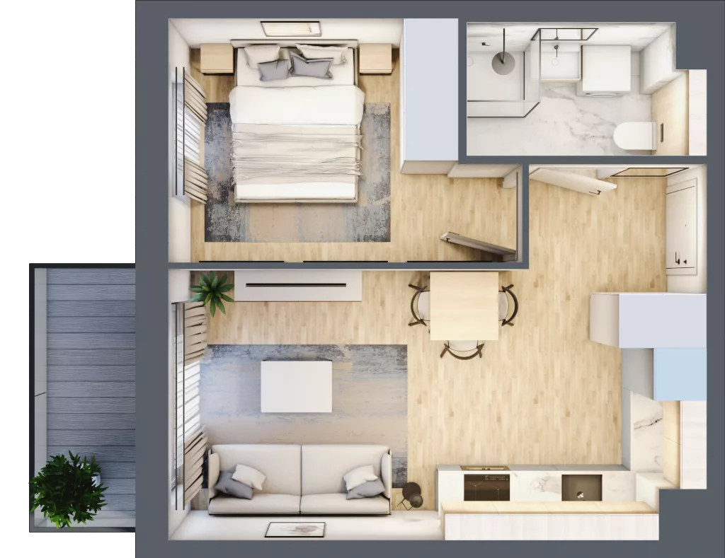 2 pokoje, mieszkanie 35,10 m², piętro 1, oferta nr B5/16, Osiedle przy Błoniach 3 - etap IV, Rumia, Janowo, ul. Błoń Janowskich 