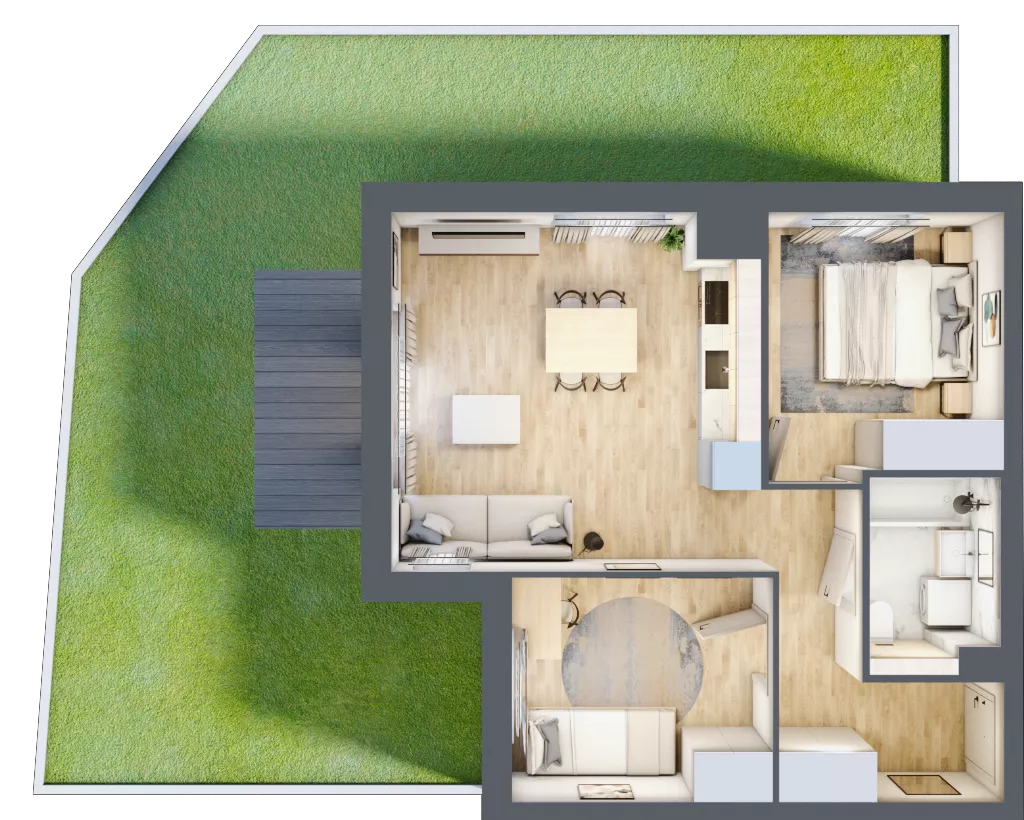 3 pokoje, mieszkanie 49,34 m², parter, oferta nr B6/10, Osiedle przy Błoniach 3 - etap IV, Rumia, Janowo, ul. Błoń Janowskich 