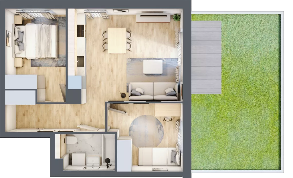 3 pokoje, mieszkanie 50,31 m², parter, oferta nr B6/11, Osiedle przy Błoniach 3 - etap IV, Rumia, Janowo, ul. Błoń Janowskich 