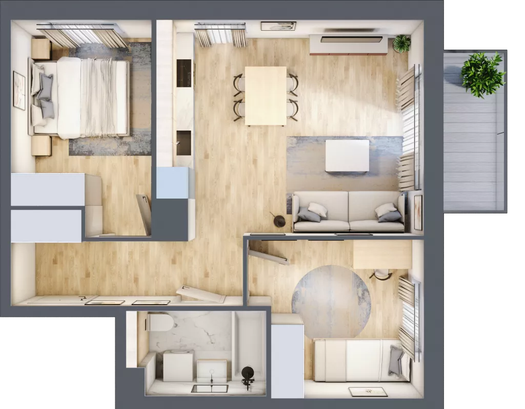 3 pokoje, mieszkanie 50,30 m², piętro 3, oferta nr B6/39, Osiedle przy Błoniach 3 - etap IV, Rumia, Janowo, ul. Błoń Janowskich 
