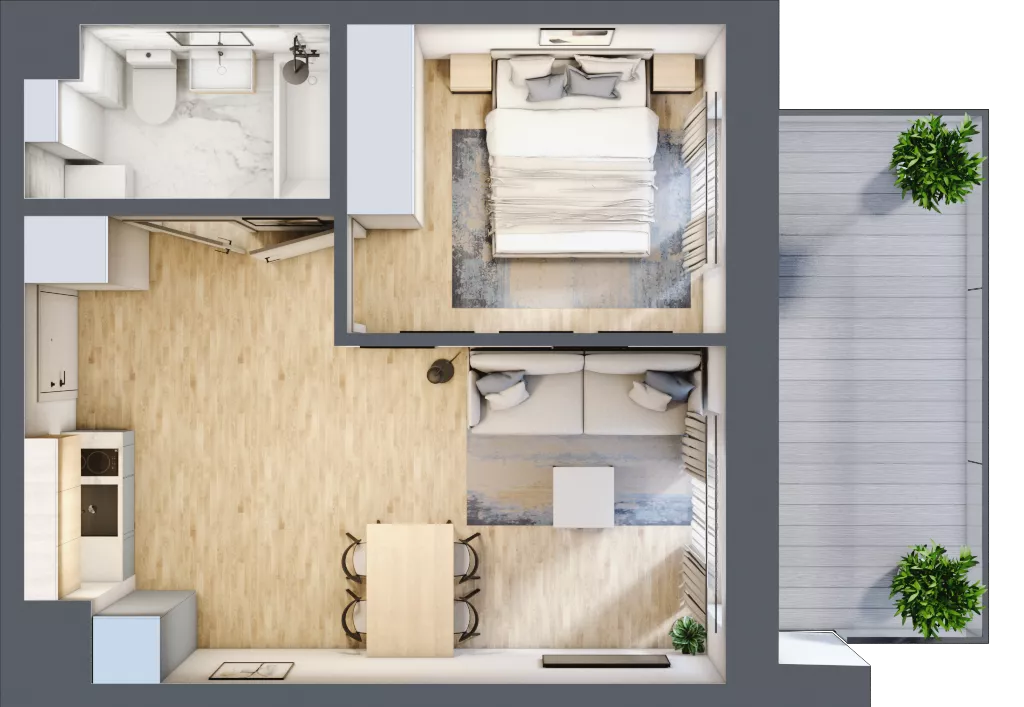 2 pokoje, apartament inwestycyjny 35,55 m², piętro 2, oferta nr 27, Jachtowa, Świnoujście, ul. Stefana Rogozińskiego